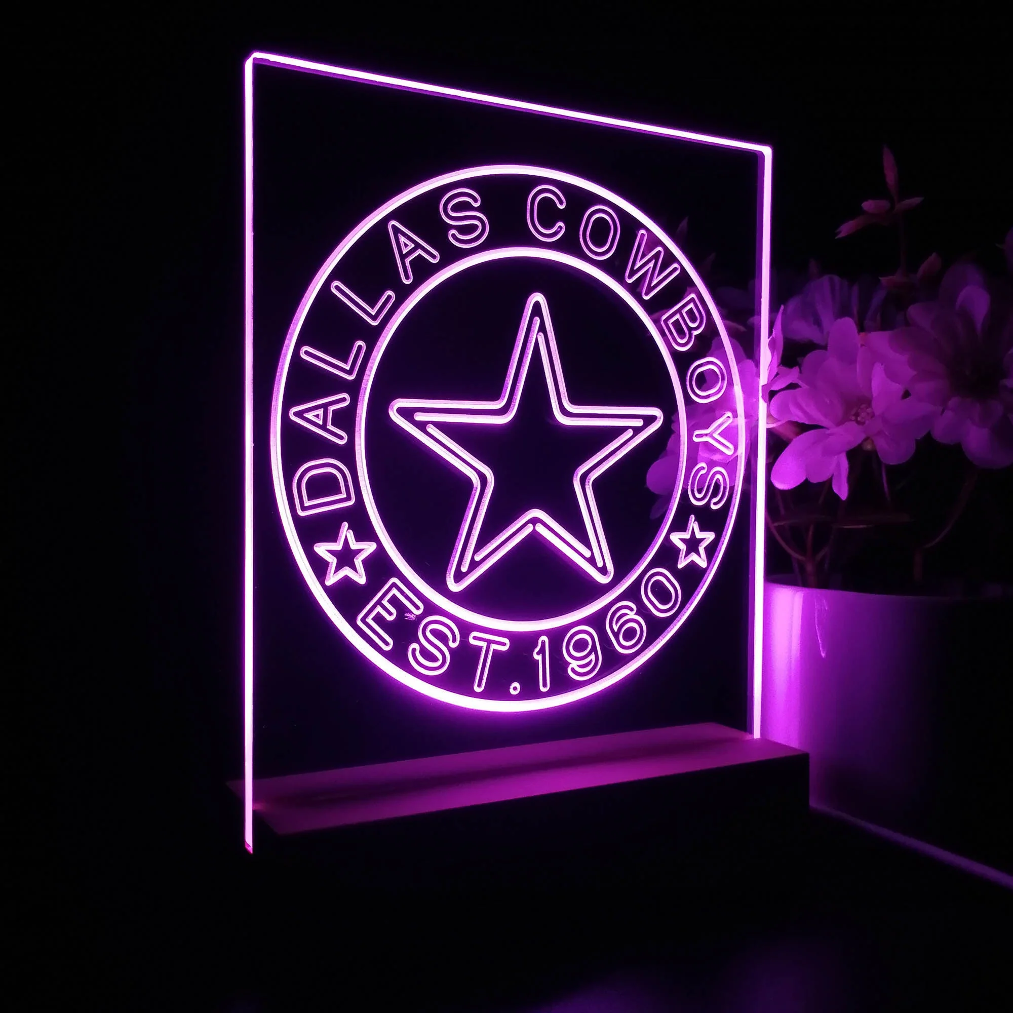 Personalized Dallas Cowboys Souvenir Neon LED Night Light Sign - Image 5