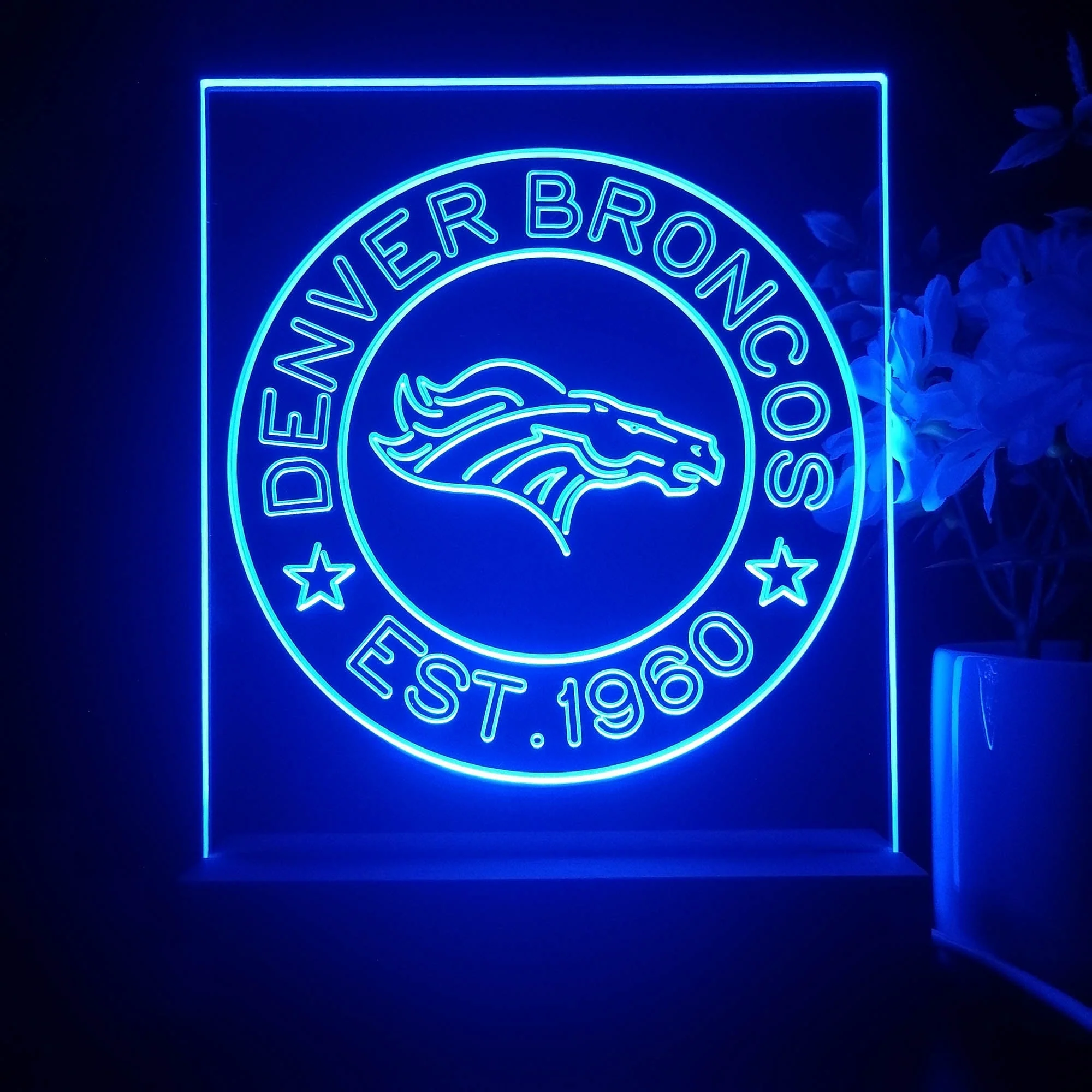 Personalized Denver Broncos Souvenir Neon LED Night Light Sign - Image 3