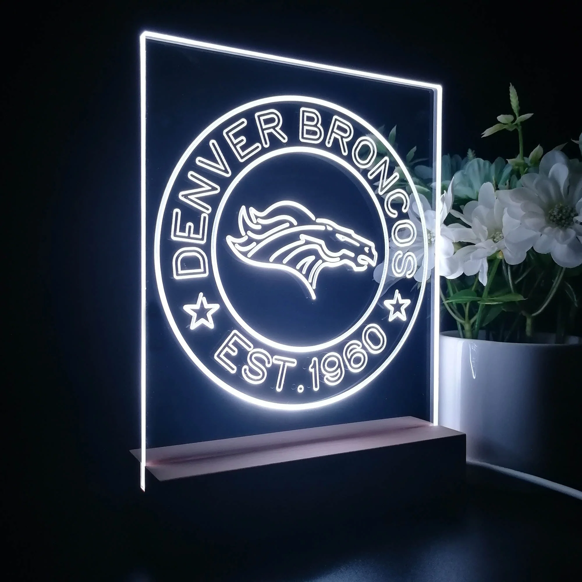 Personalized Denver Broncos Souvenir Neon LED Night Light Sign - Image 6