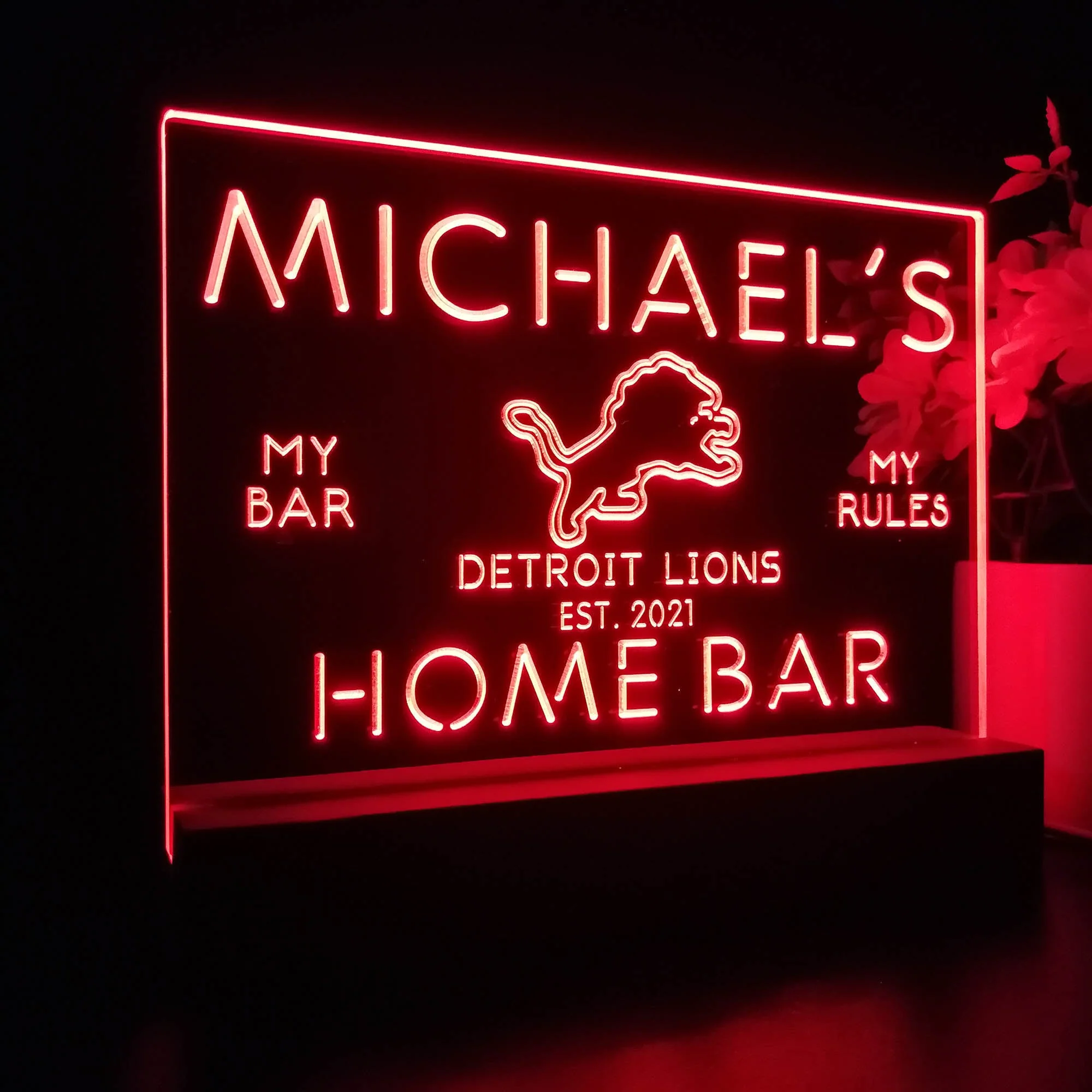 Personalized Detroit Lions Souvenir Neon LED Night Light Sign - Image 7