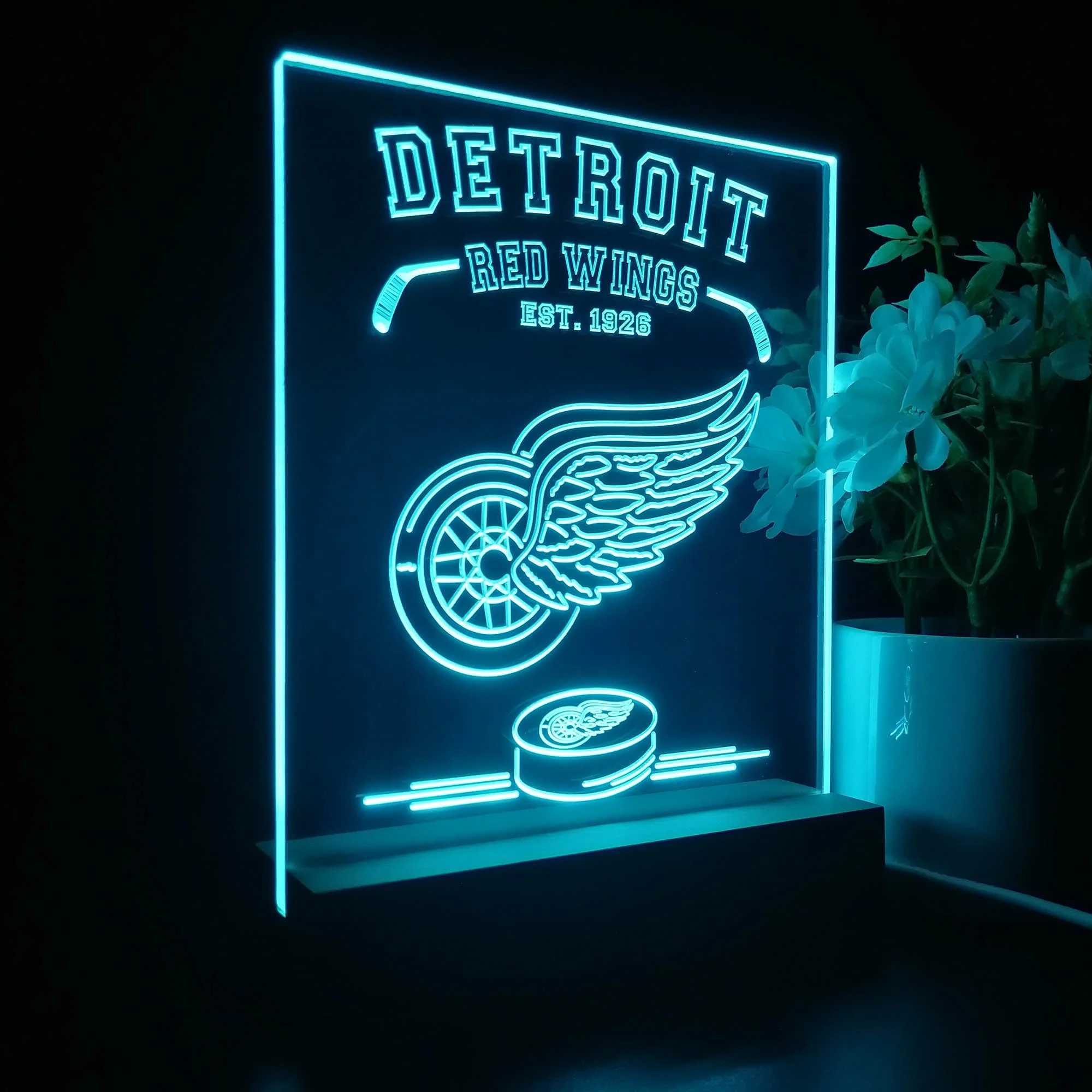 Personalized Detroit Red Wings Souvenir Neon LED Night Light Sign - Image 6