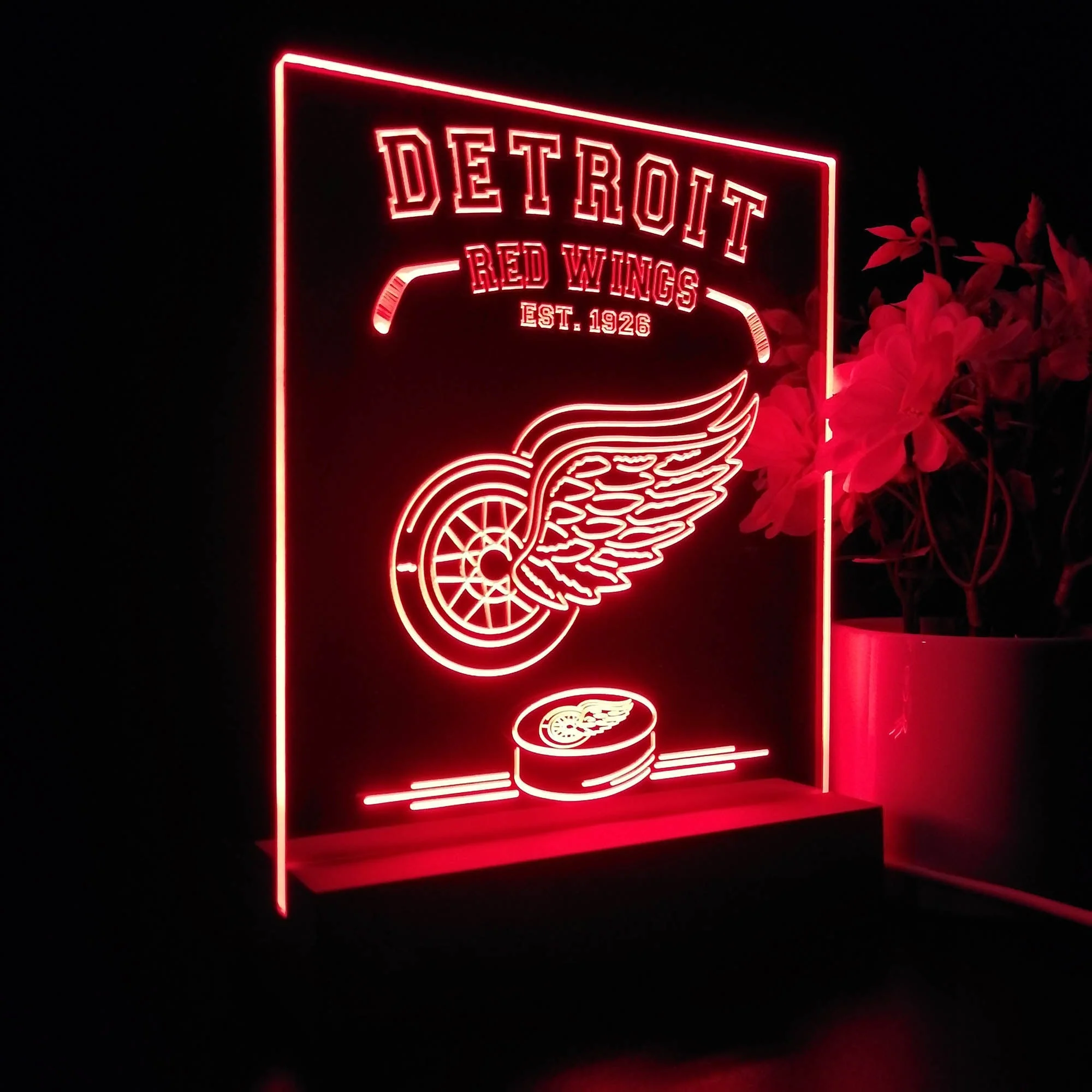 Personalized Detroit Red Wings Souvenir Neon LED Night Light Sign - Image 7