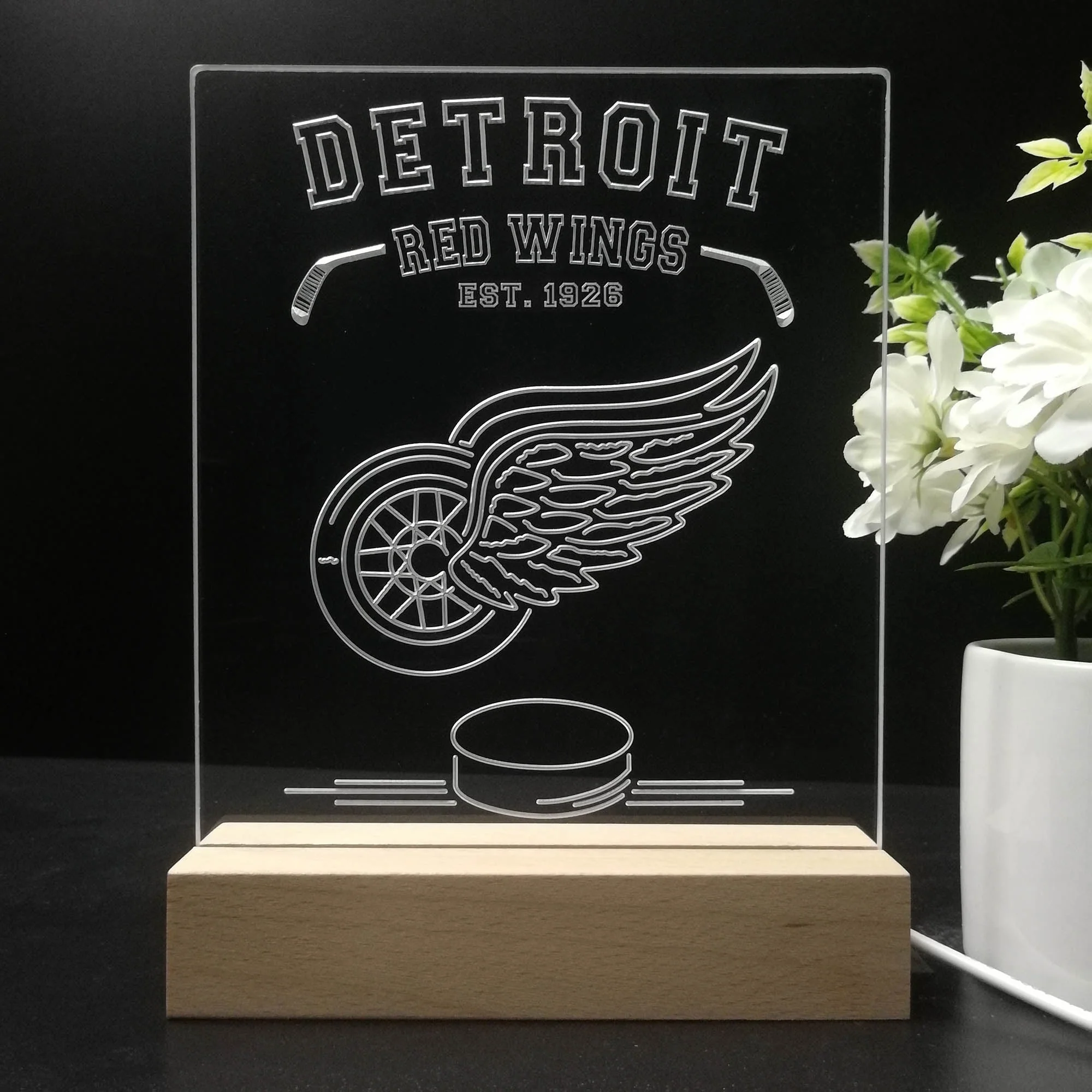 Personalized Detroit Red Wings Souvenir Neon LED Night Light Sign - Image 8