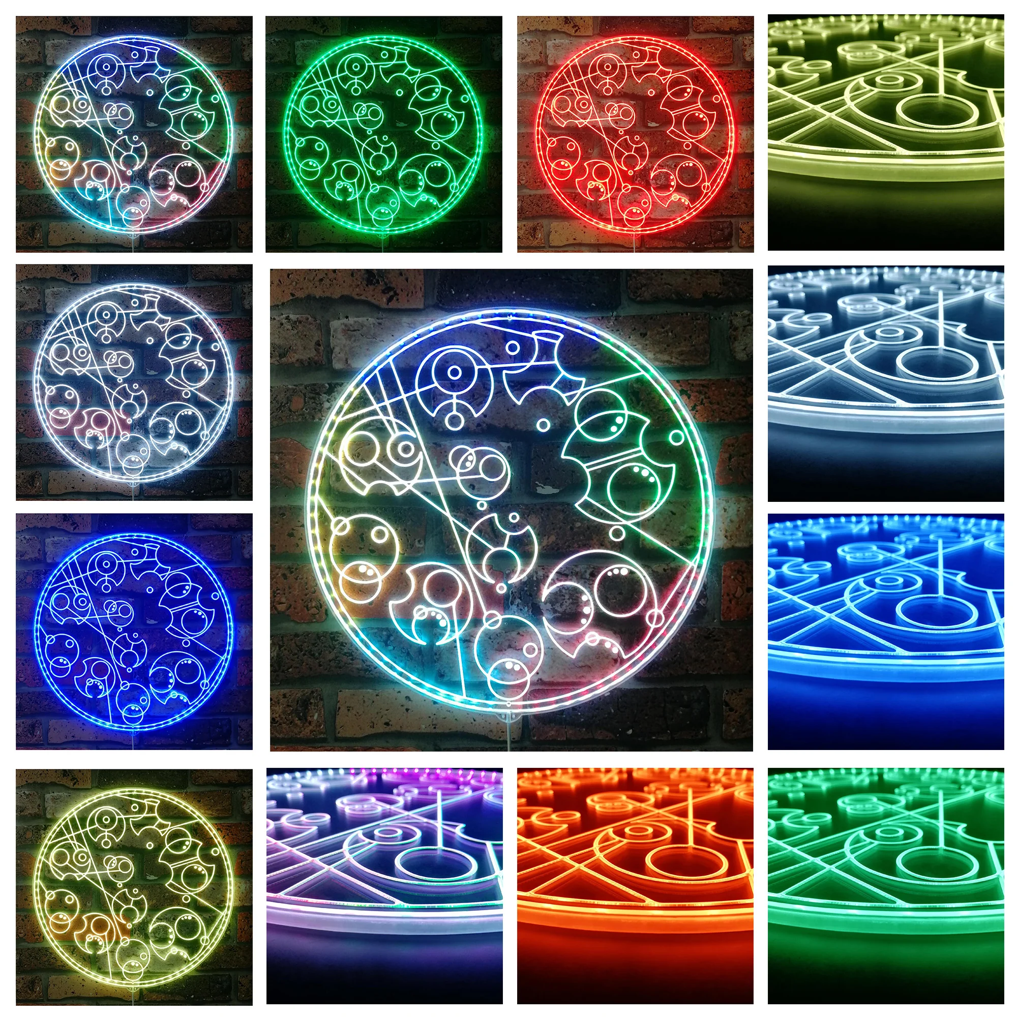 Custom Doctor Who Gallifreyan Neon LED Sign with Dynamic RGB Colors - Image 2