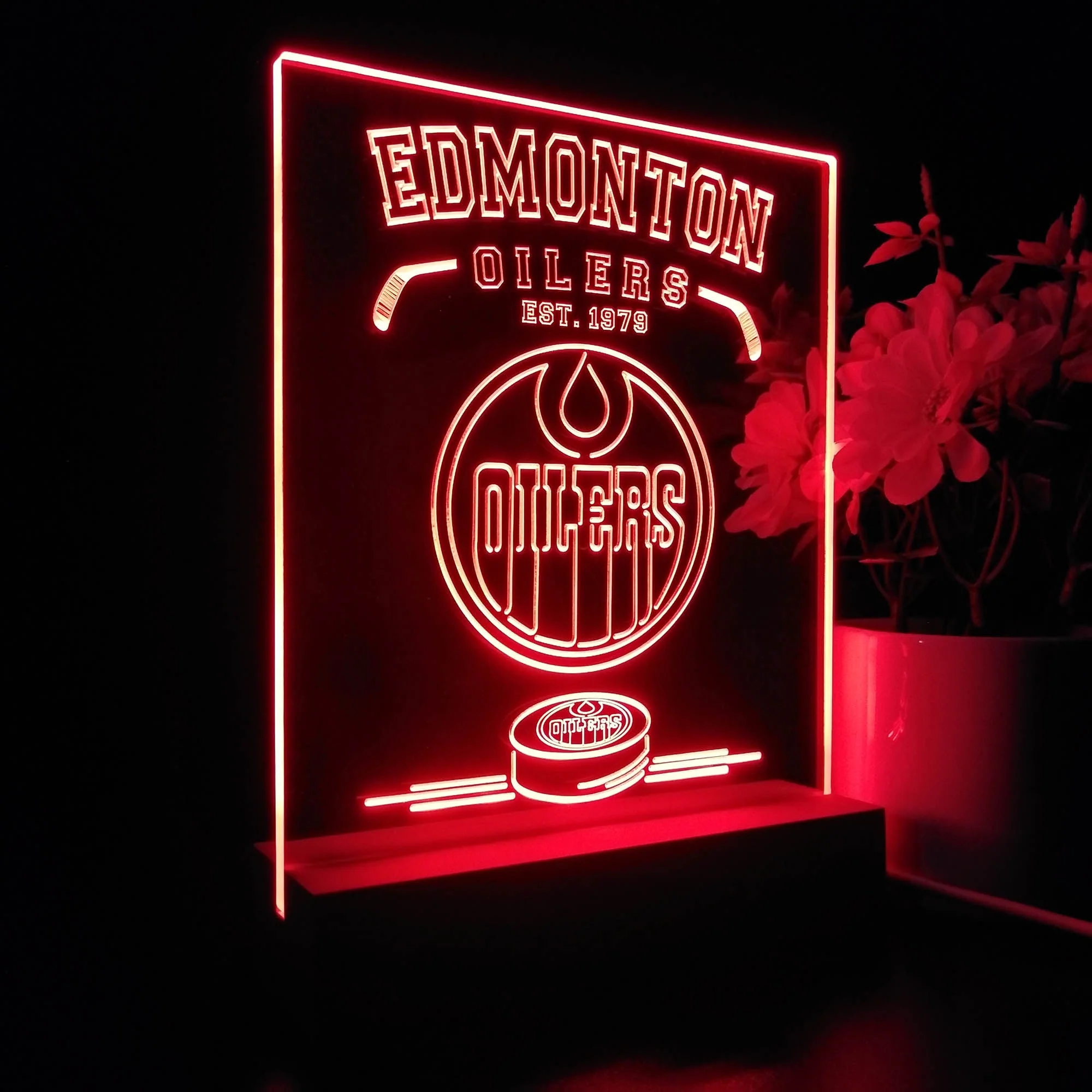 Personalized Edmonton Oilers Souvenir Neon LED Night Light Sign - Image 6