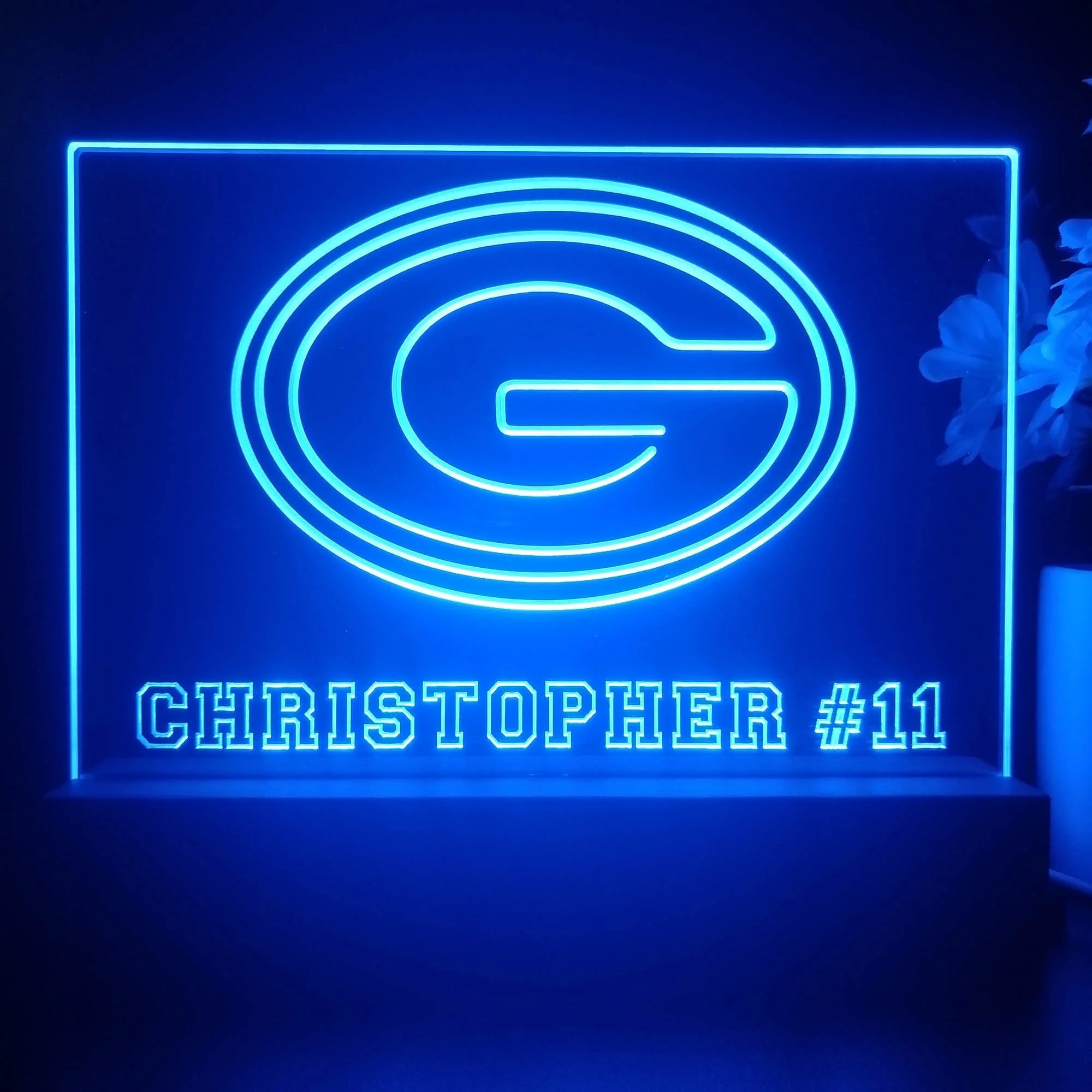 Personalized Green Bay Packers Souvenir Neon LED Night Light Sign - Image 4