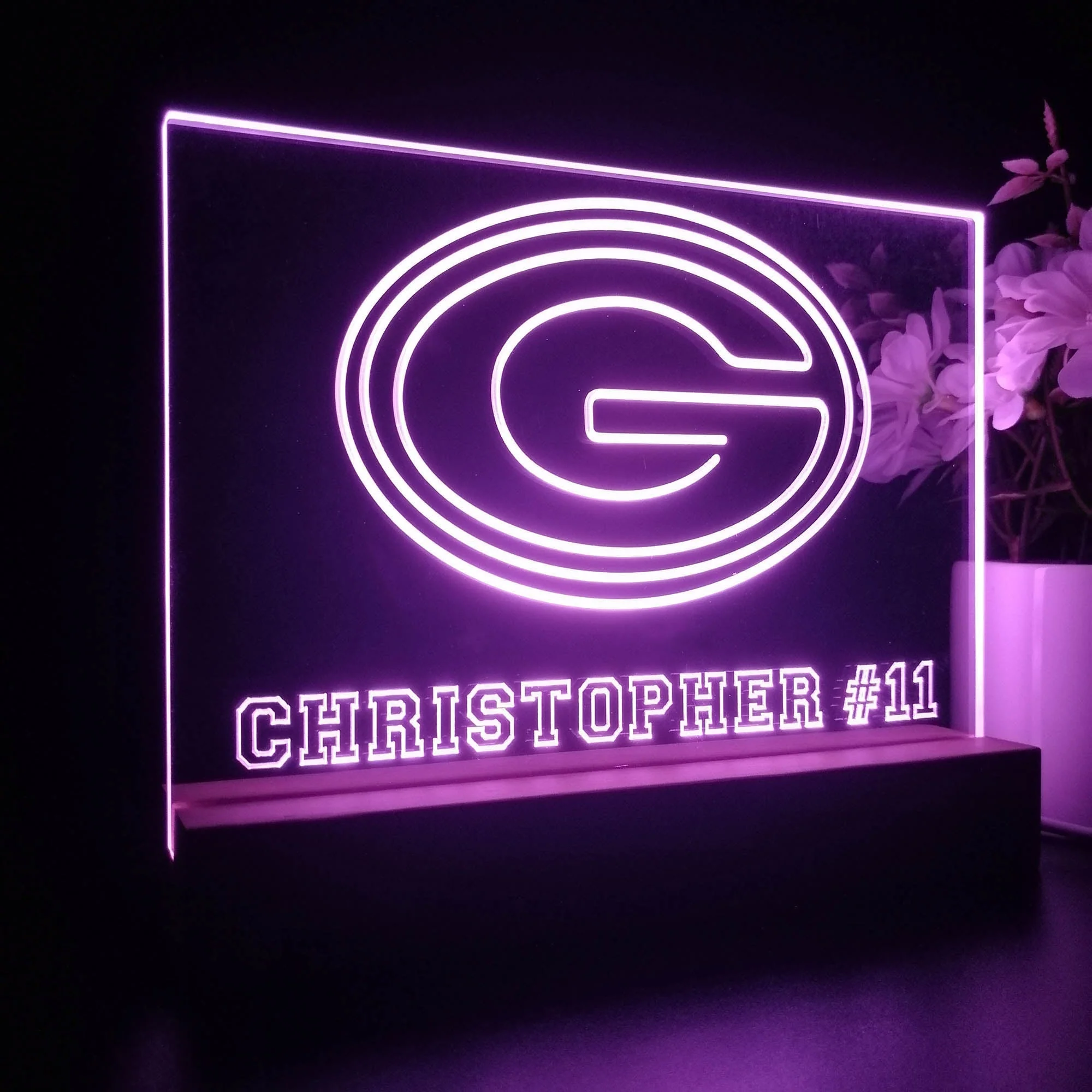 Personalized Green Bay Packers Souvenir Neon LED Night Light Sign - Image 6