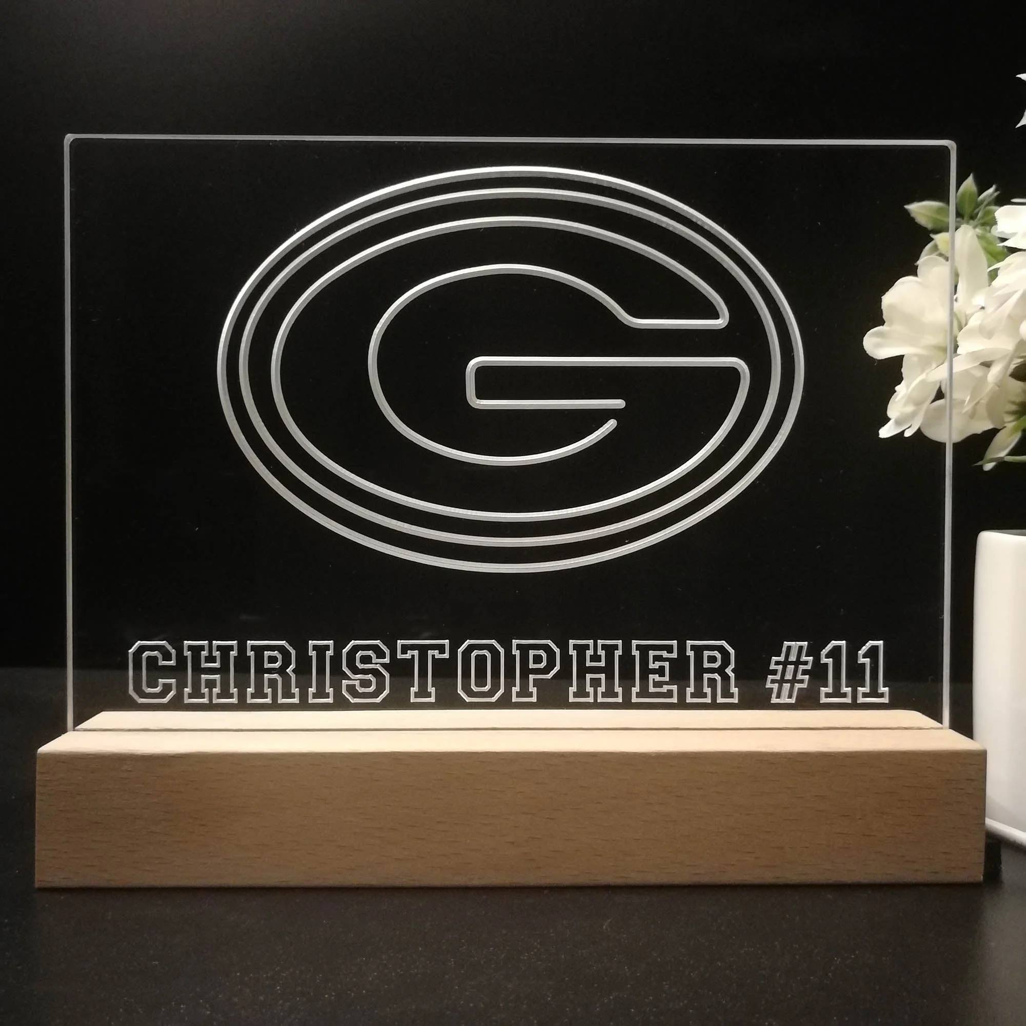 Personalized Green Bay Packers Souvenir Neon LED Night Light Sign - Image 8