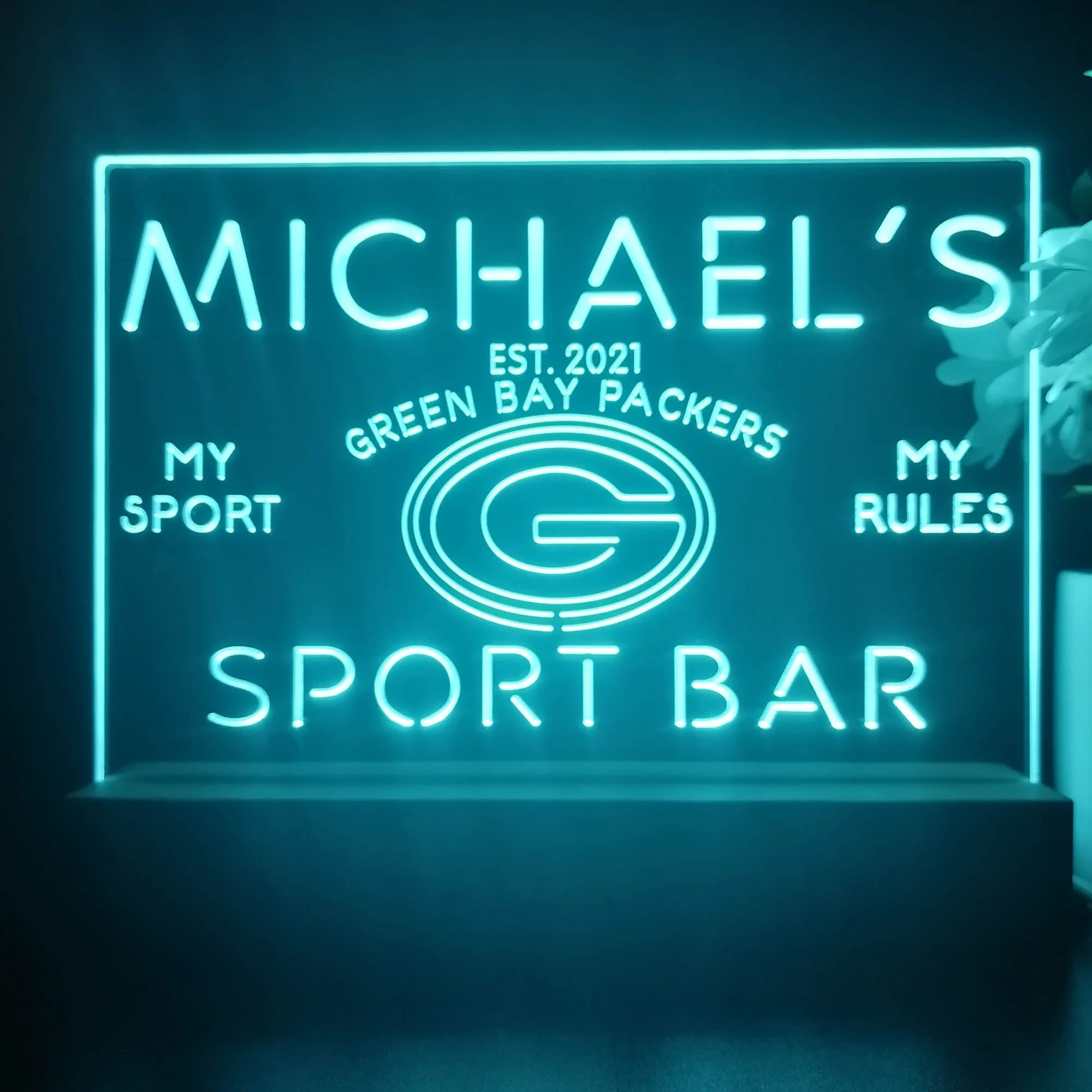Personalized Green Bay Packers Souvenir Neon LED Night Light Sign - Image 3