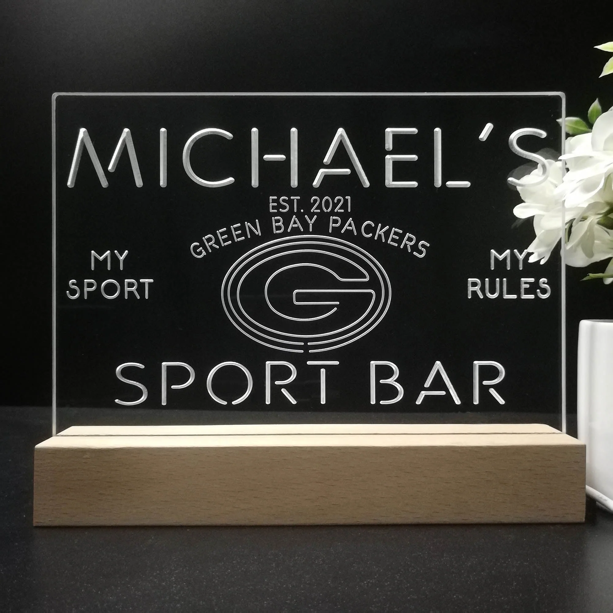 Personalized Green Bay Packers Souvenir Neon LED Night Light Sign - Image 8