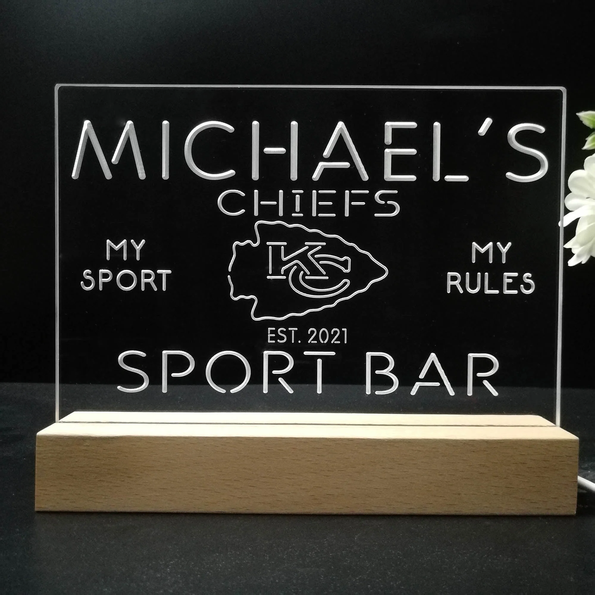 Personalized Kansas Citys Chief Souvenir Neon LED Night Light Sign - Image 8