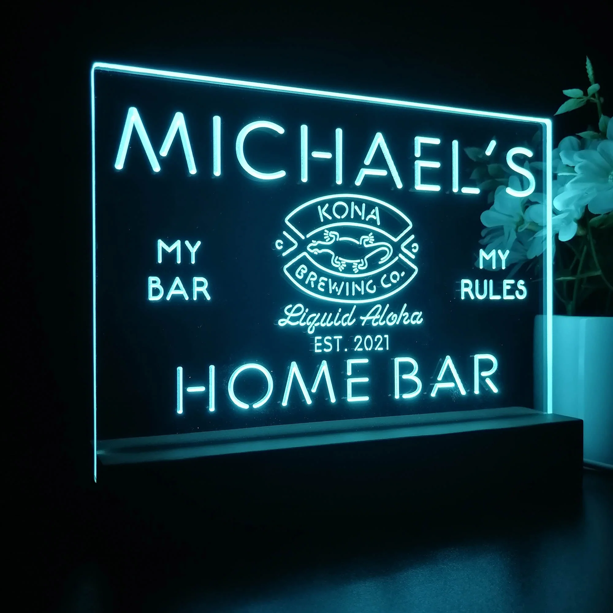 Personalized Kona Brewing Company Souvenir Neon LED Night Light Sign - Image 6