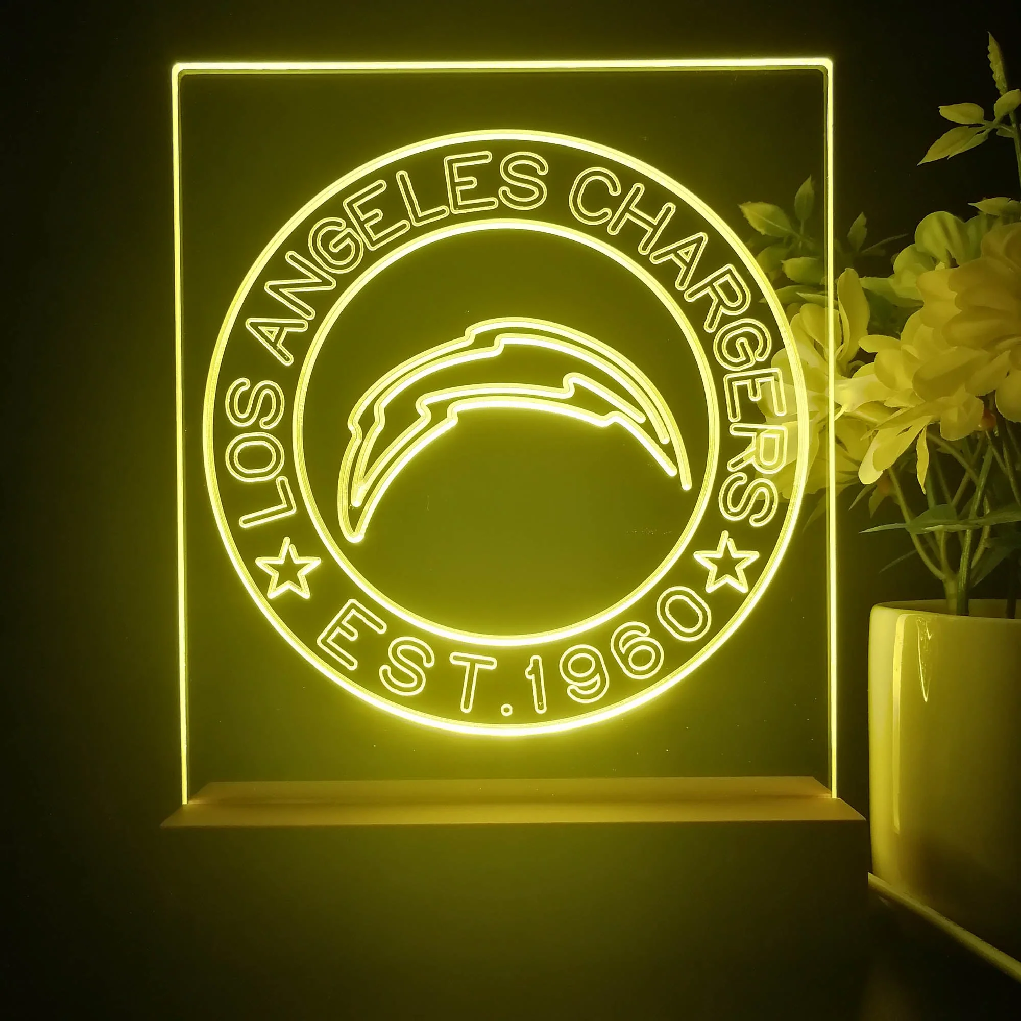 Personalized Los Angeles Chargers Souvenir Neon LED Night Light Sign - Image 3