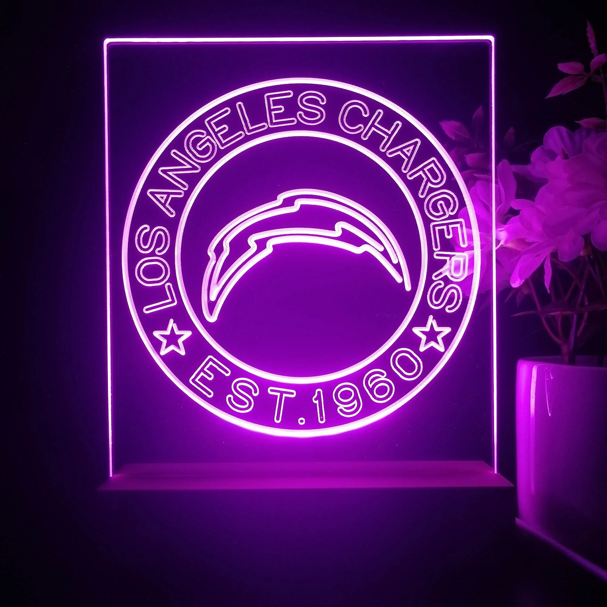 Personalized Los Angeles Chargers Souvenir Neon LED Night Light Sign - Image 4