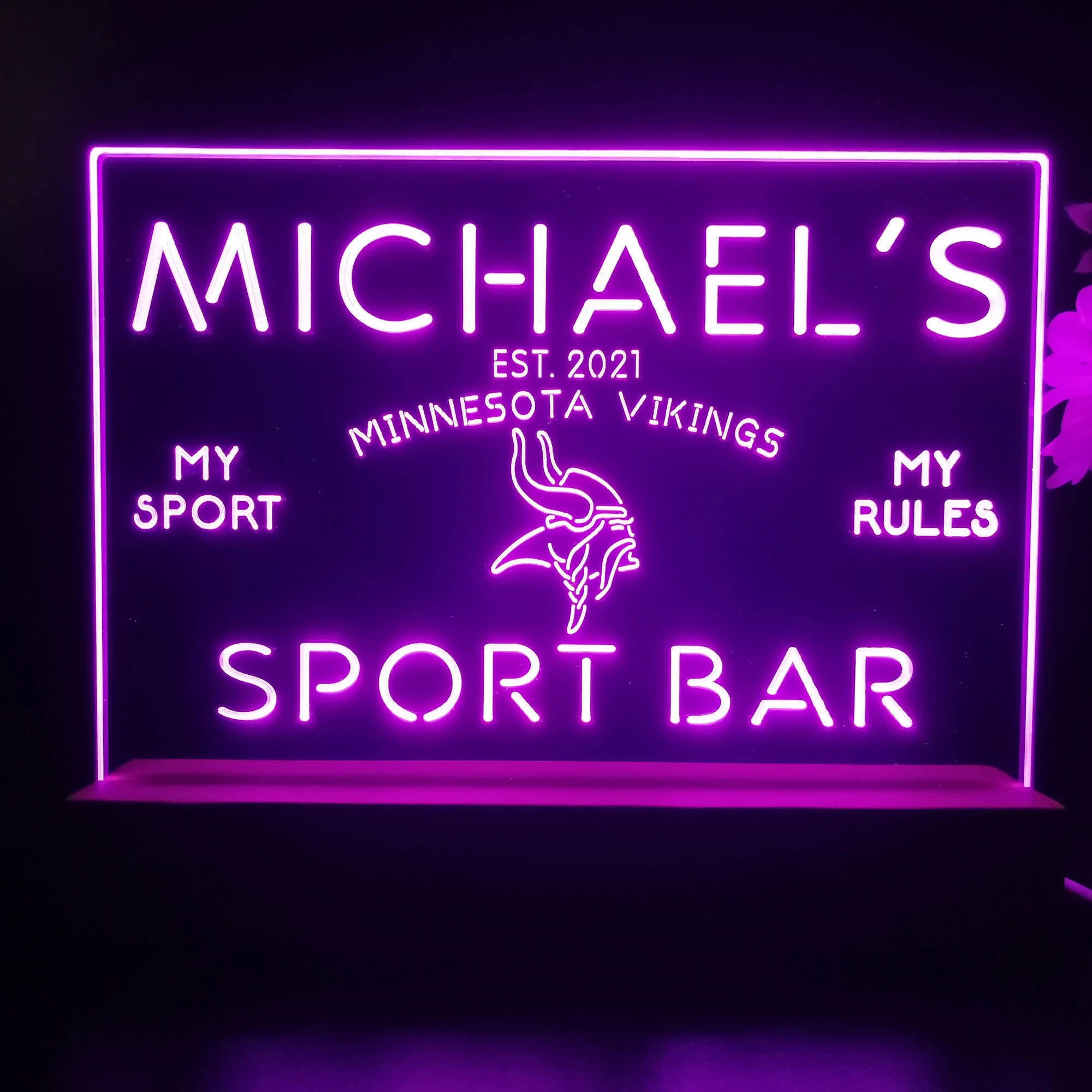 Personalized Minnesotas Viking Souvenir Neon LED Night Light Sign - Image 4