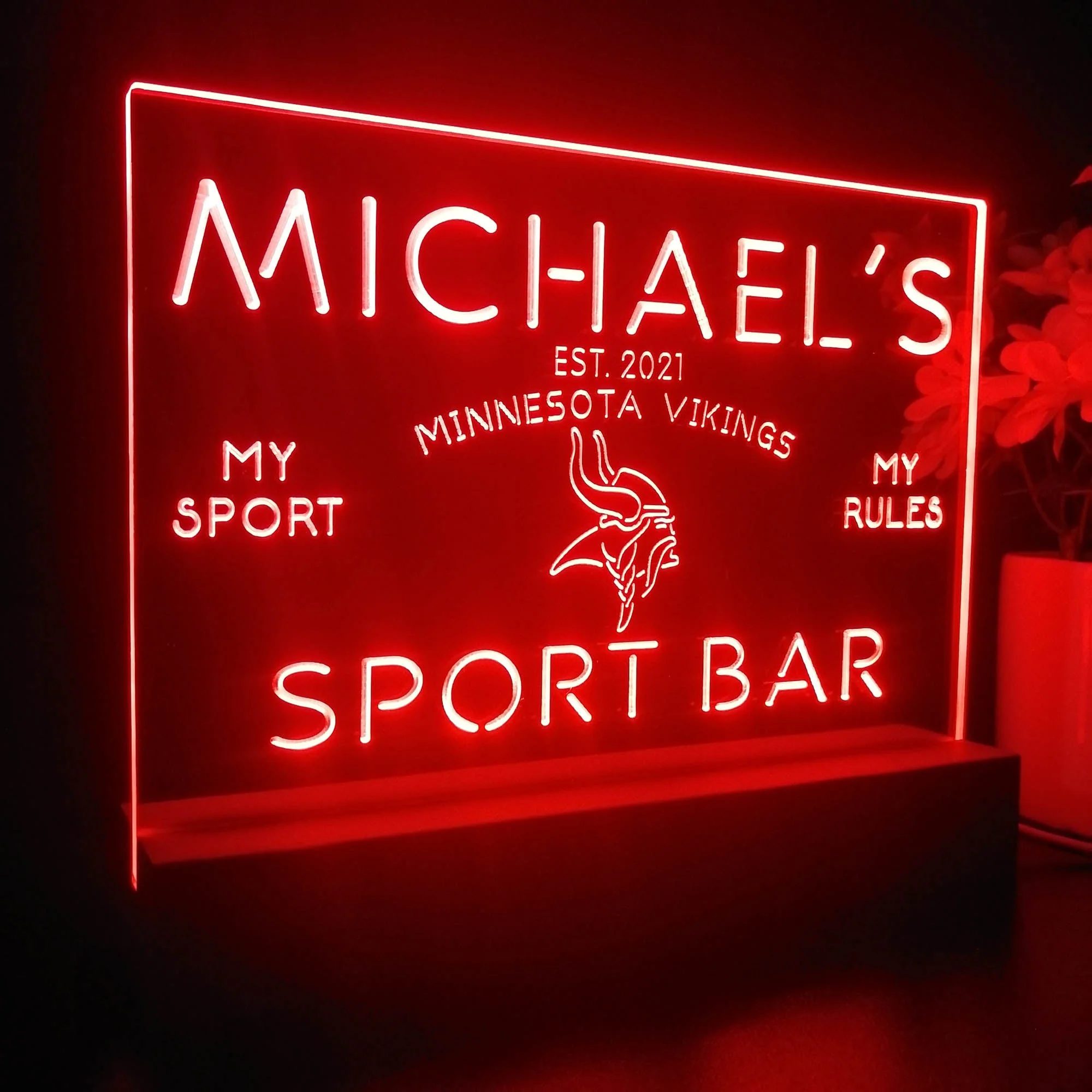 Personalized Minnesotas Viking Souvenir Neon LED Night Light Sign - Image 6