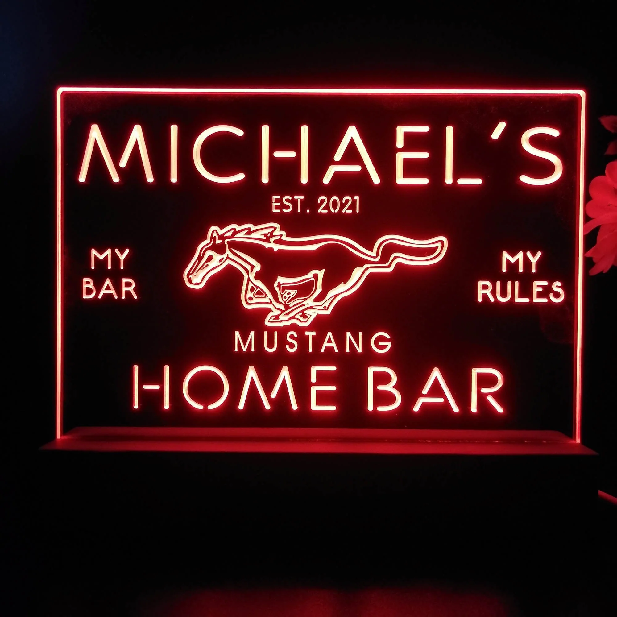 Personalized Mustang Ford Souvenir Neon LED Night Light Sign - Image 3