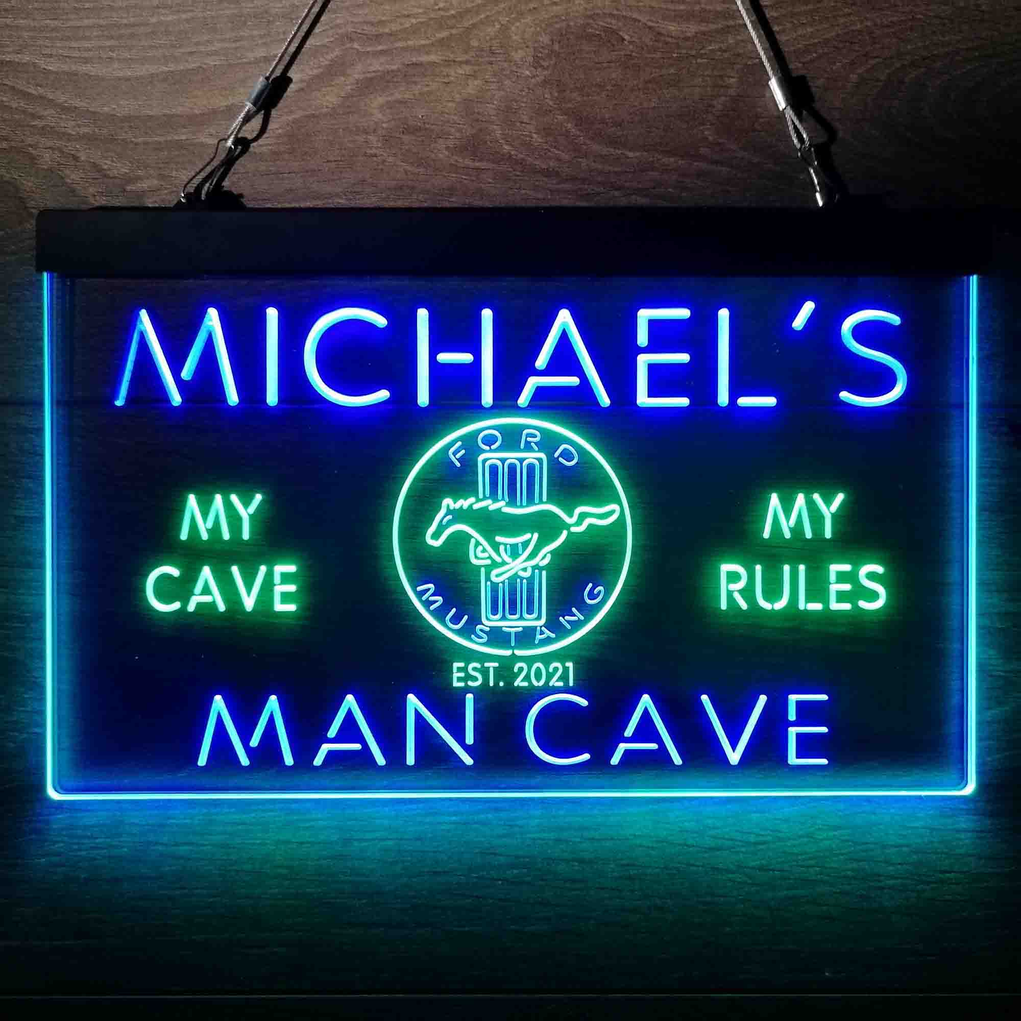 Custom Name Ford Mustang Horse Car Bar Neon-Like LED Sign - Image 3