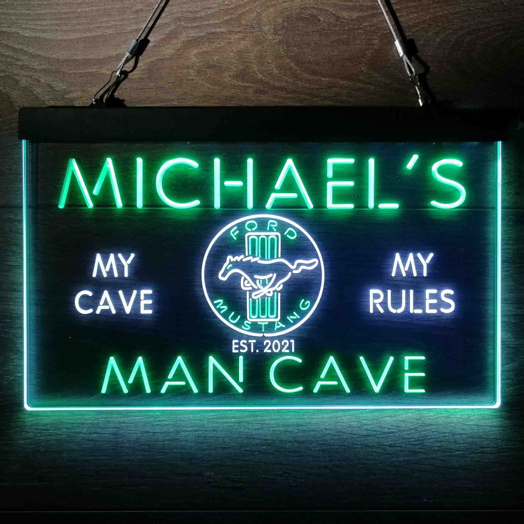 Custom Name Ford Mustang Horse Car Bar Neon-Like LED Sign - Image 4