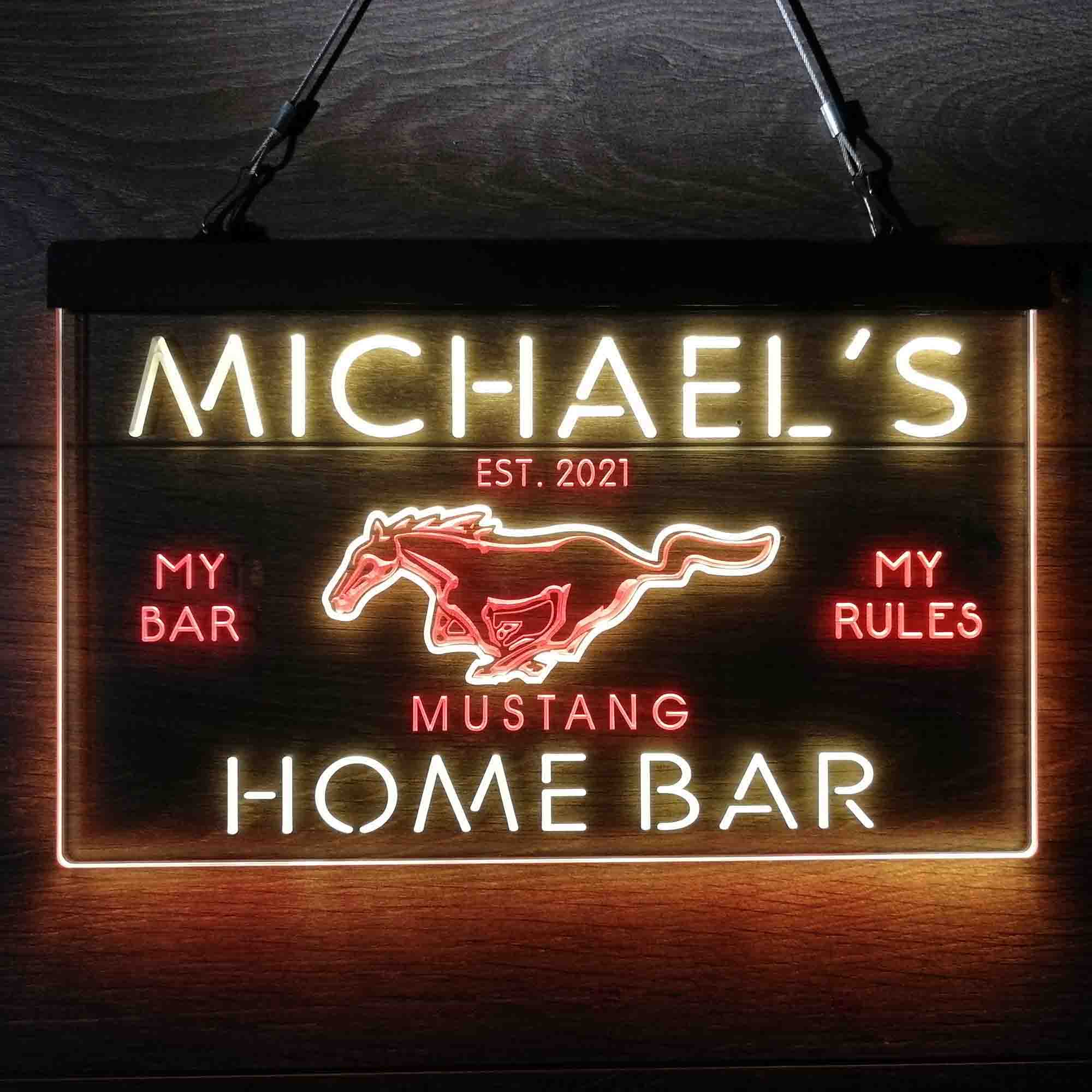 Personalized Mustang Ford Bar Neon-Like LED Sign - Image 12
