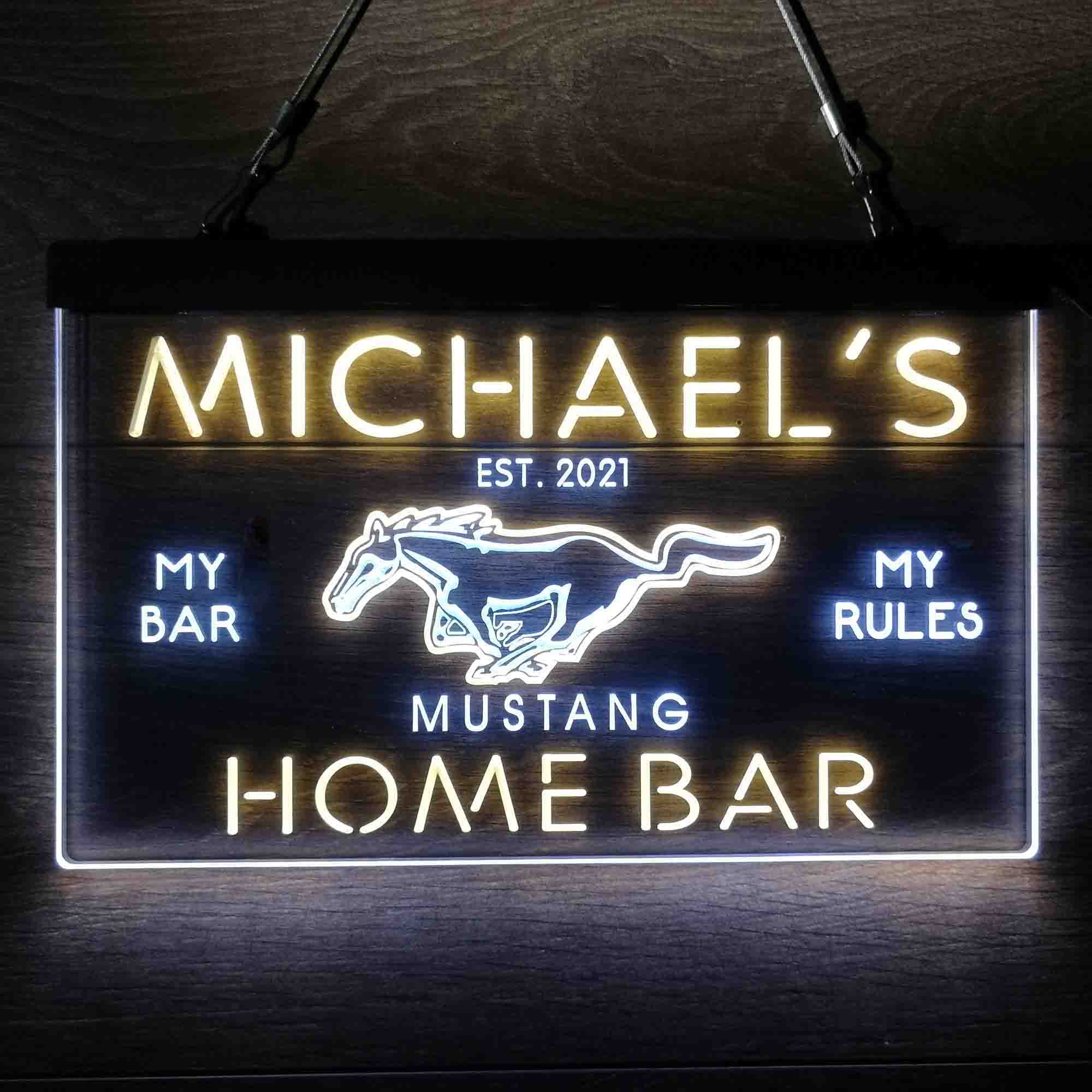 Personalized Mustang Ford Bar Neon-Like LED Sign - Image 4