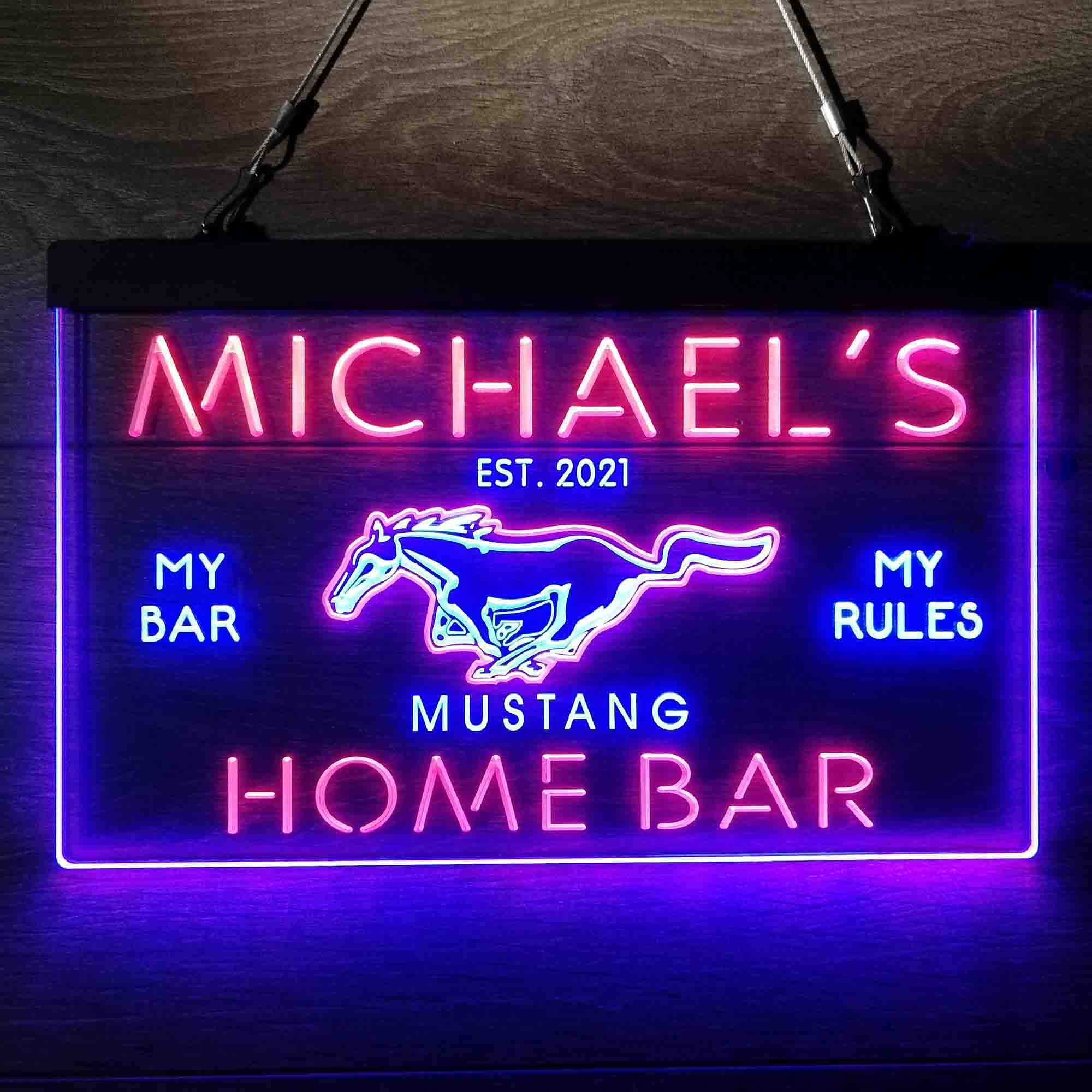Personalized Mustang Ford Bar Neon-Like LED Sign - Image 7