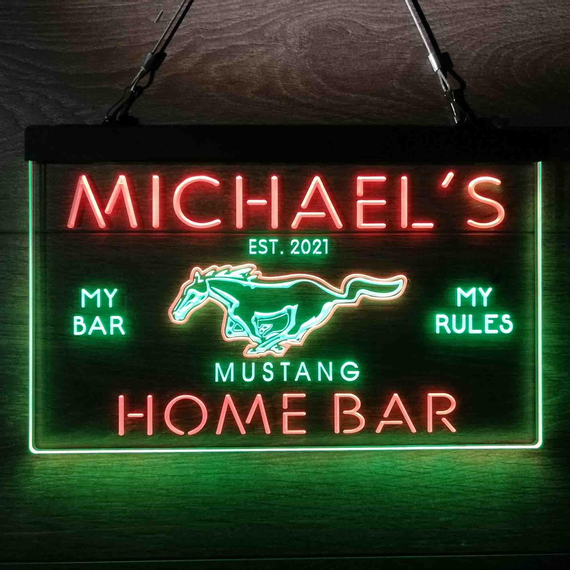 Personalized Mustang Ford Bar Neon-Like LED Sign - Image 9