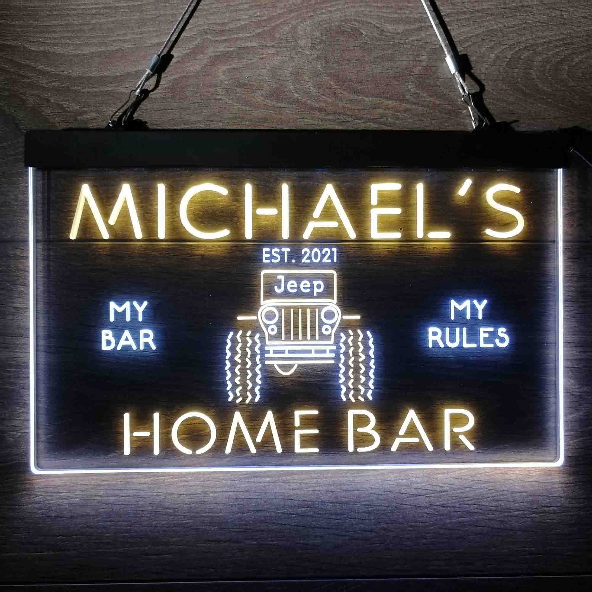 Custom Name Only in a Jeep Truck Garage Neon-Like LED Sign - Image 10