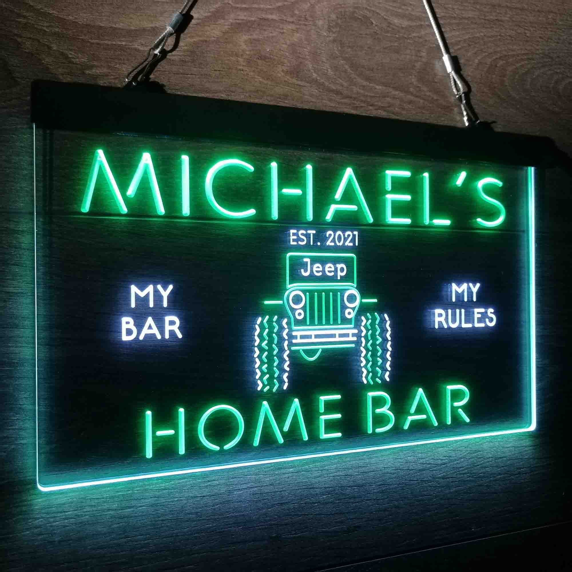 Custom Name Only in a Jeep Truck Garage Neon-Like LED Sign - Image 14