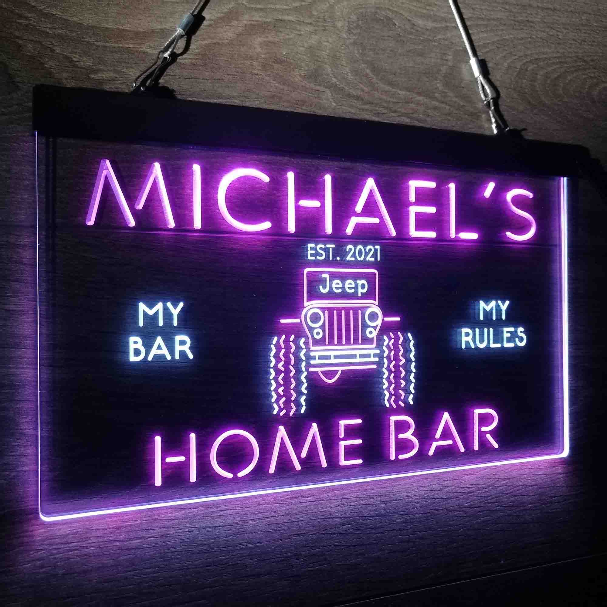 Custom Name Only in a Jeep Truck Garage Neon-Like LED Sign - Image 15