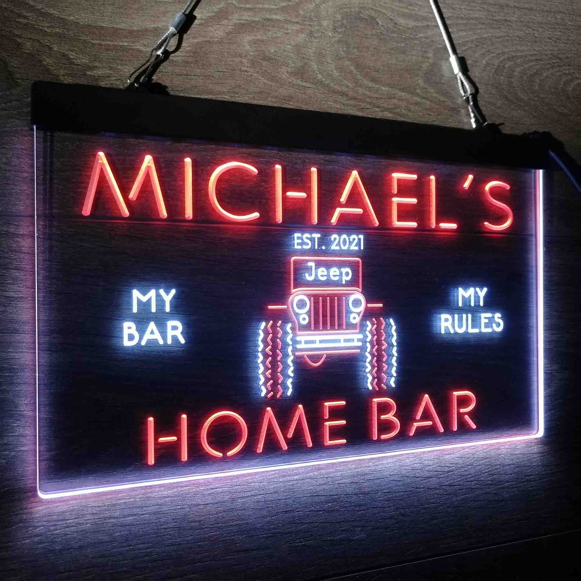 Custom Name Only in a Jeep Truck Garage Neon-Like LED Sign - Image 26