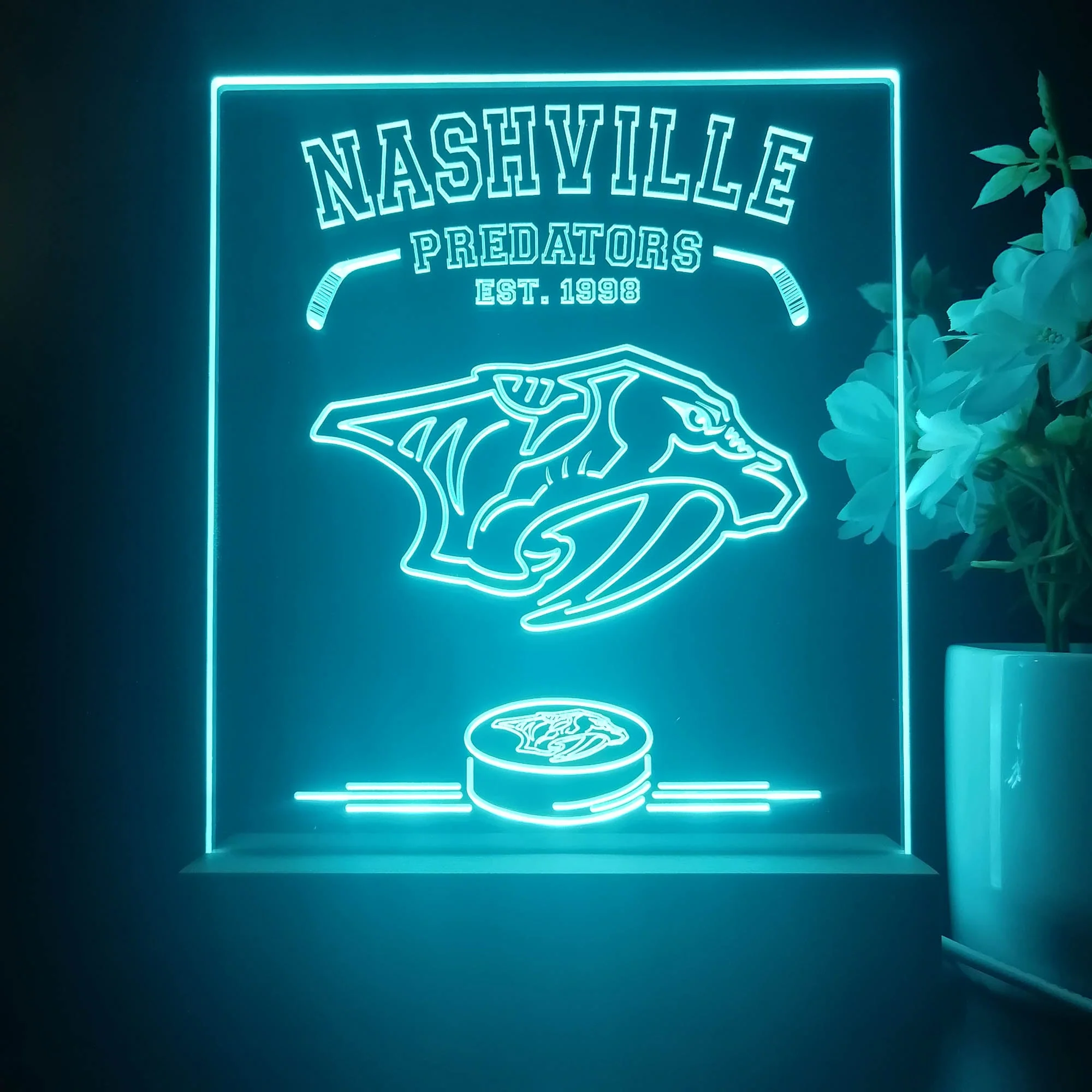 Personalized Nashville Predators Souvenir Neon LED Night Light Sign - Image 2