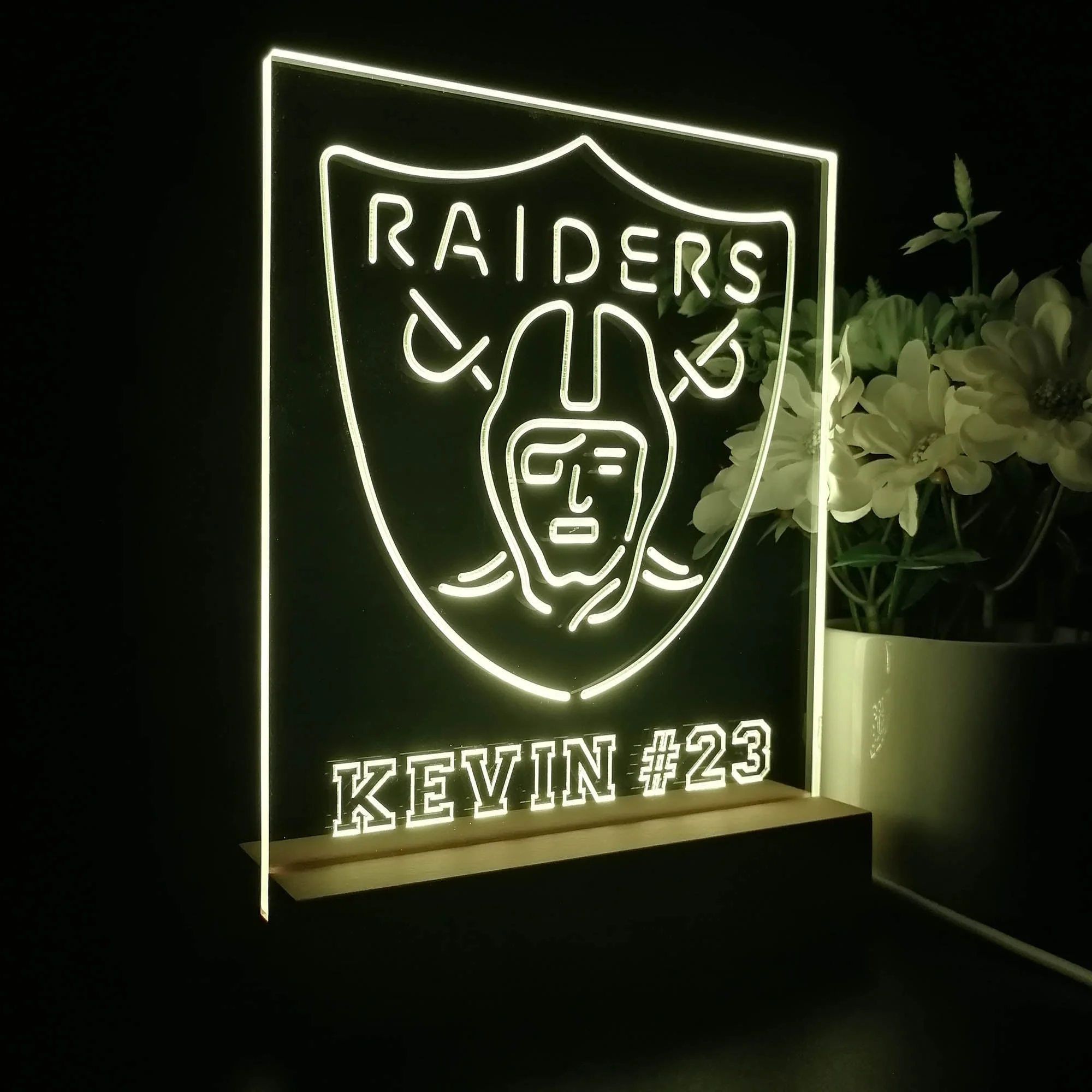 Personalized Las Vegas Raiders Souvenir Neon LED Night Light Sign - Image 7