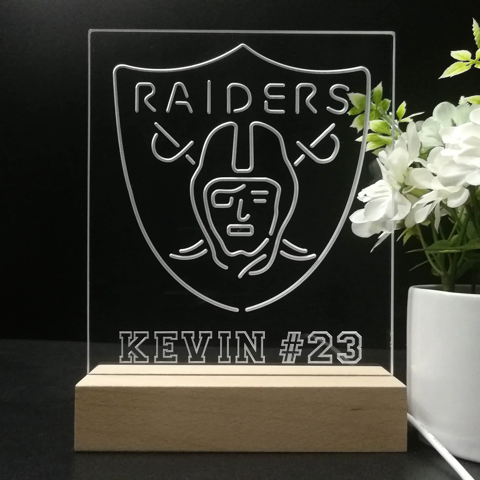Personalized Las Vegas Raiders Souvenir Neon LED Night Light Sign - Image 8