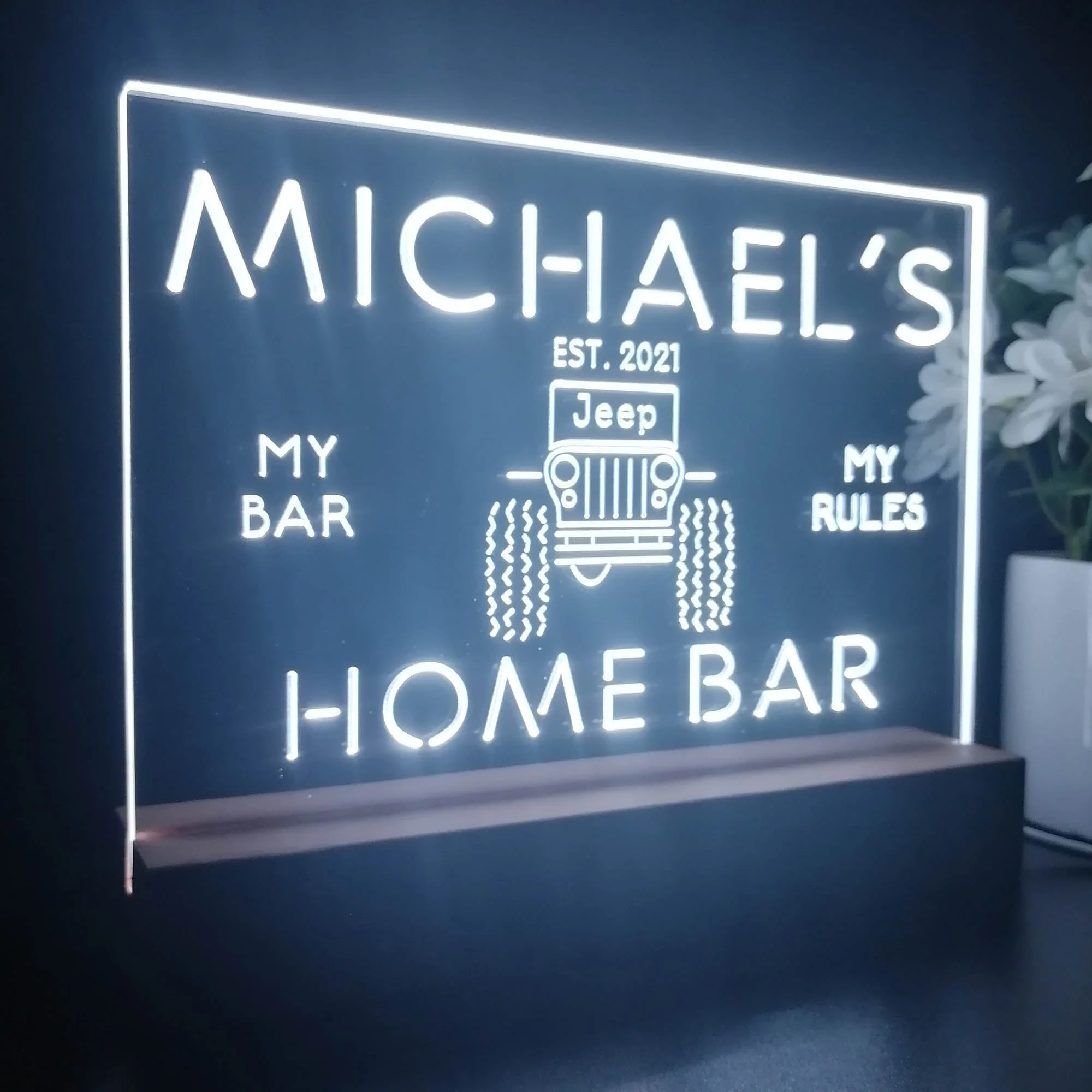 Personalized Only in a Jeep Souvenir Neon LED Night Light Sign - Image 6