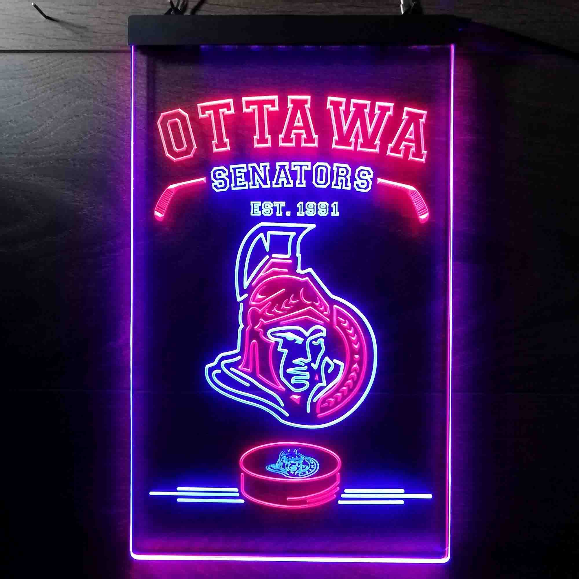 Custom Ottawa Senators Est. 1991 NHL Neon-Like LED Sign - Father's Day Gift - Image 4