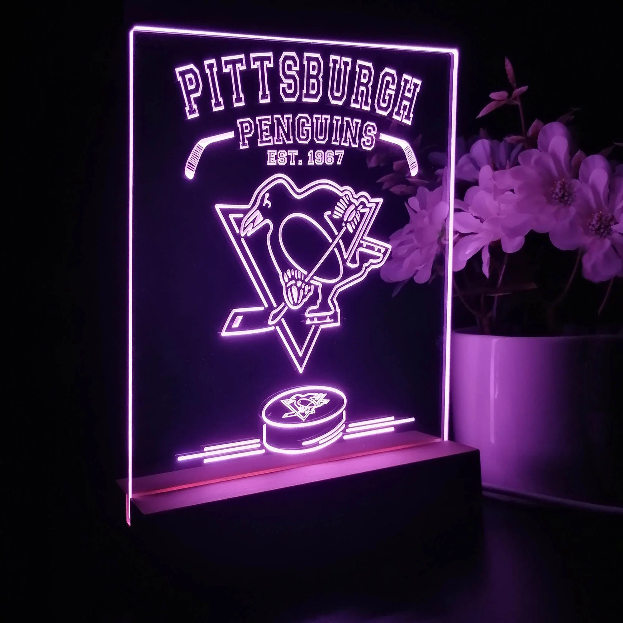 Personalized Pittsburgh Penguins Souvenir Neon LED Night Light Sign - Image 6