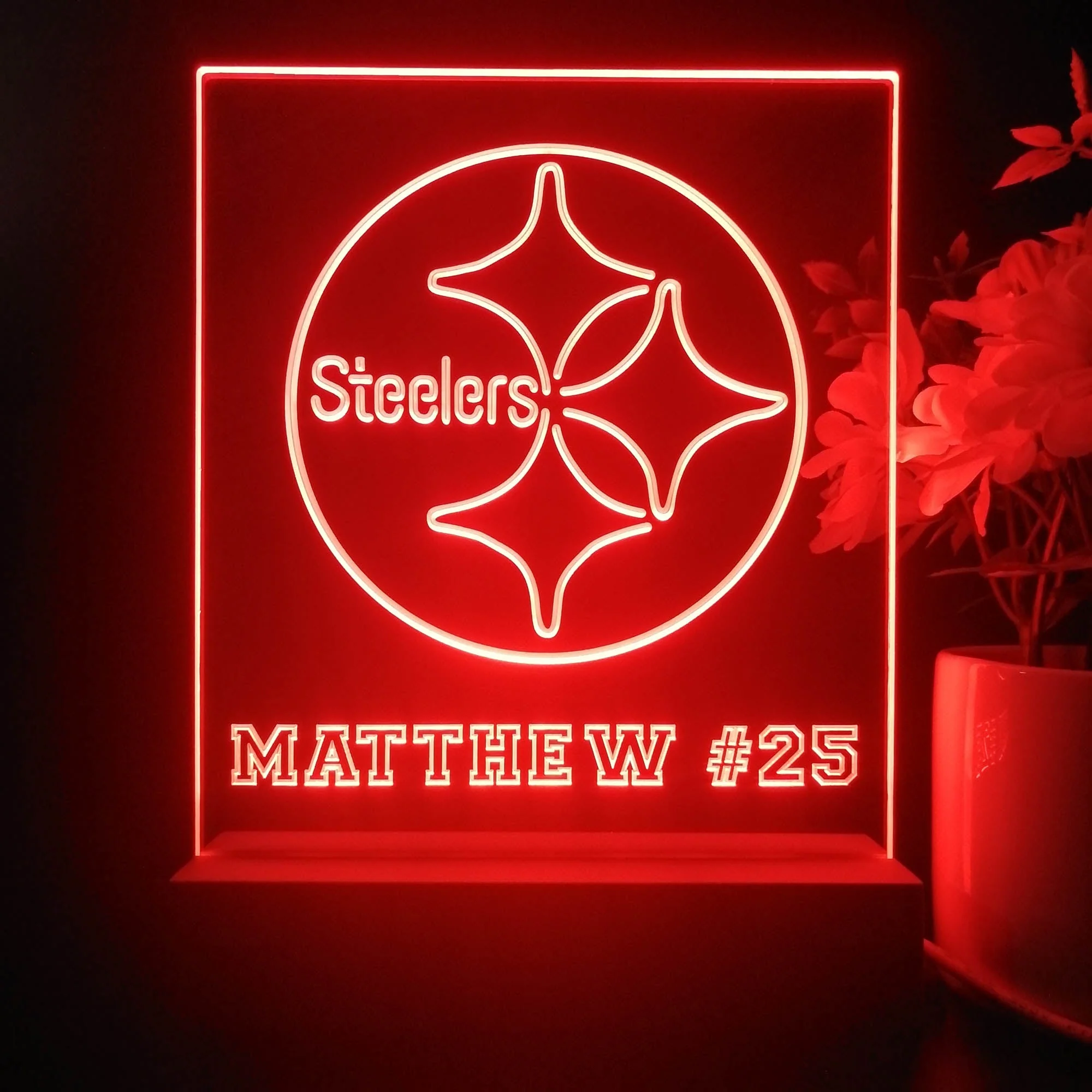 Personalized Pittsburgh Steelers Souvenir Neon LED Night Light Sign - Image 4