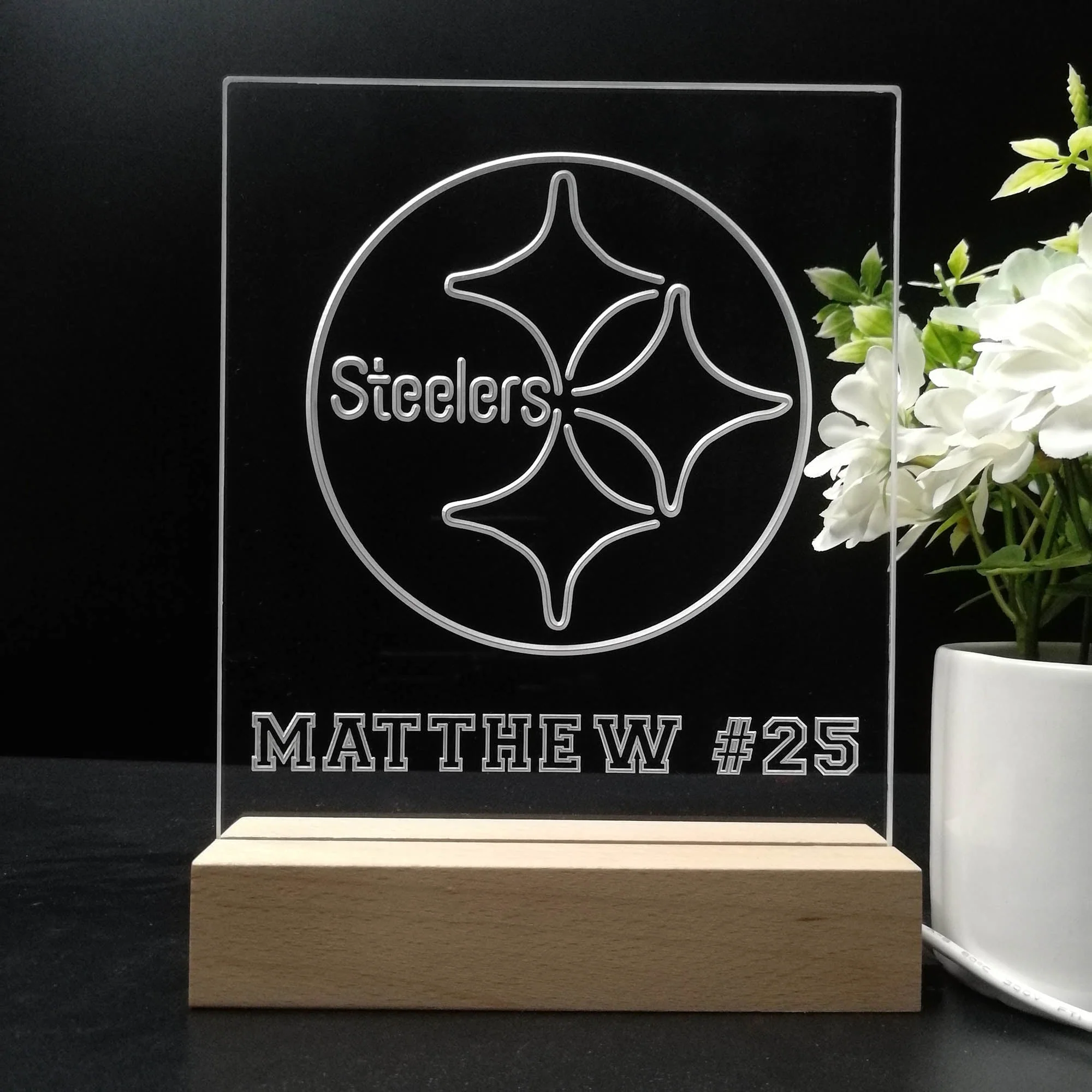 Personalized Pittsburgh Steelers Souvenir Neon LED Night Light Sign - Image 8