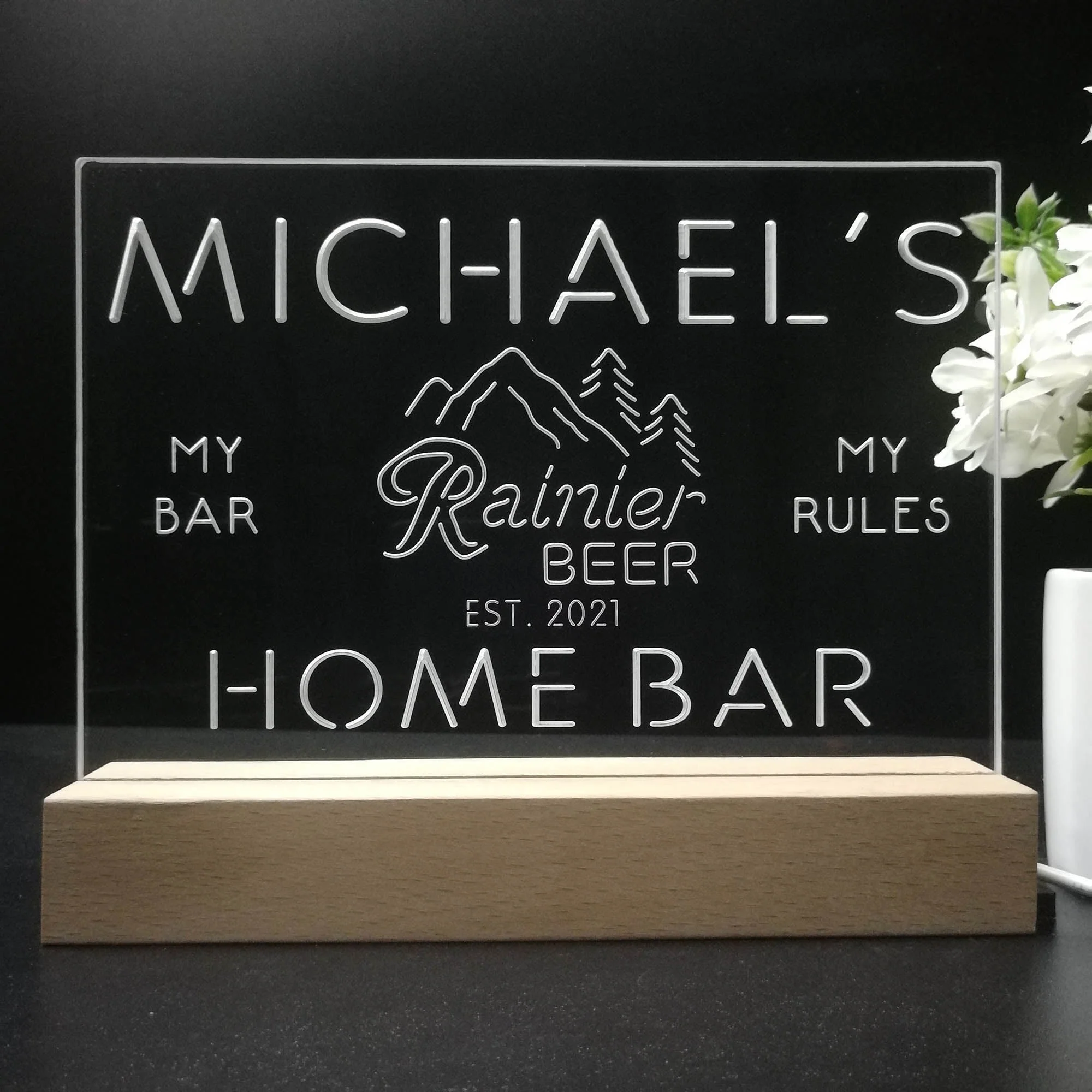Personalized Rainier Souvenir Neon LED Night Light Sign - Image 8