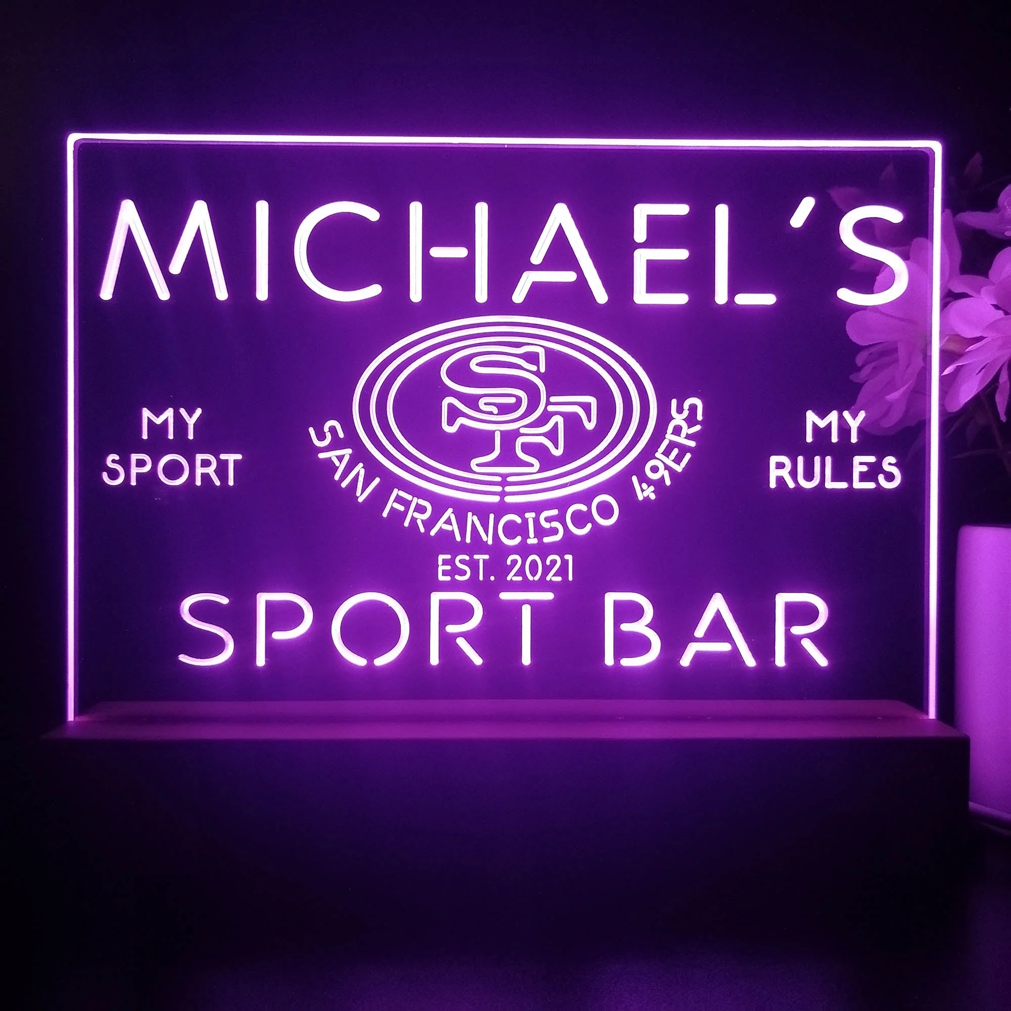 Personalized San Francisco 49ers Souvenir Neon LED Night Light Sign - Image 4