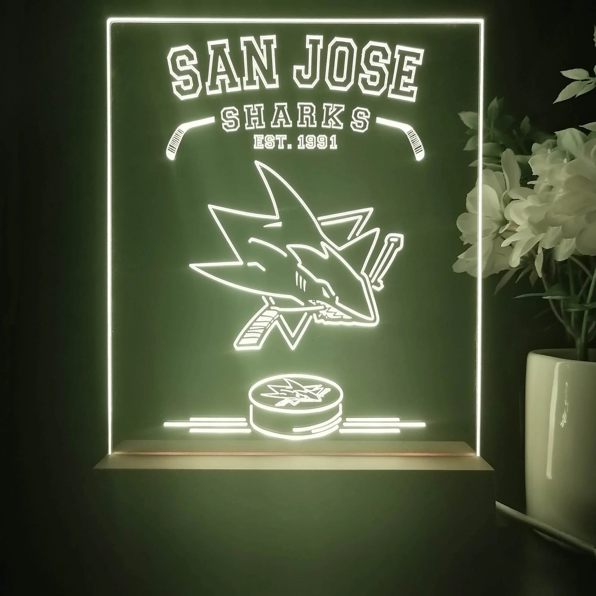 Personalized San Jose Sharks Souvenir Neon LED Night Light Sign - Image 3