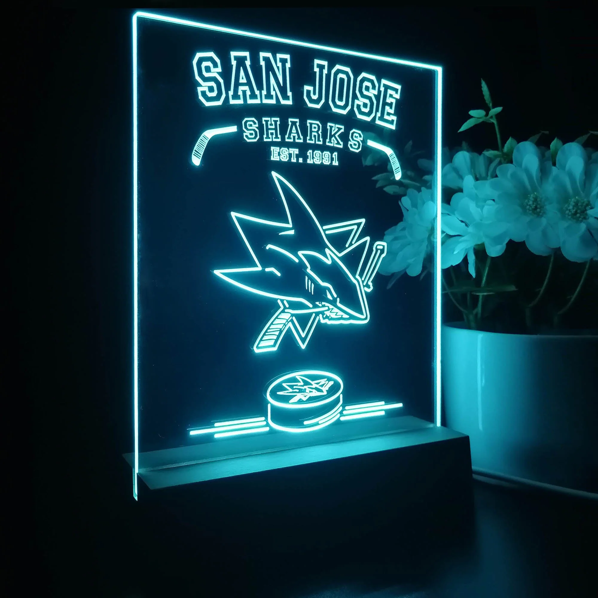 Personalized San Jose Sharks Souvenir Neon LED Night Light Sign - Image 5