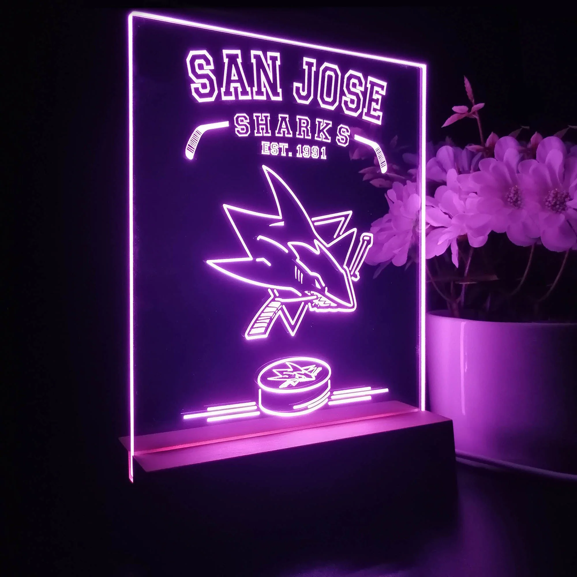 Personalized San Jose Sharks Souvenir Neon LED Night Light Sign - Image 7