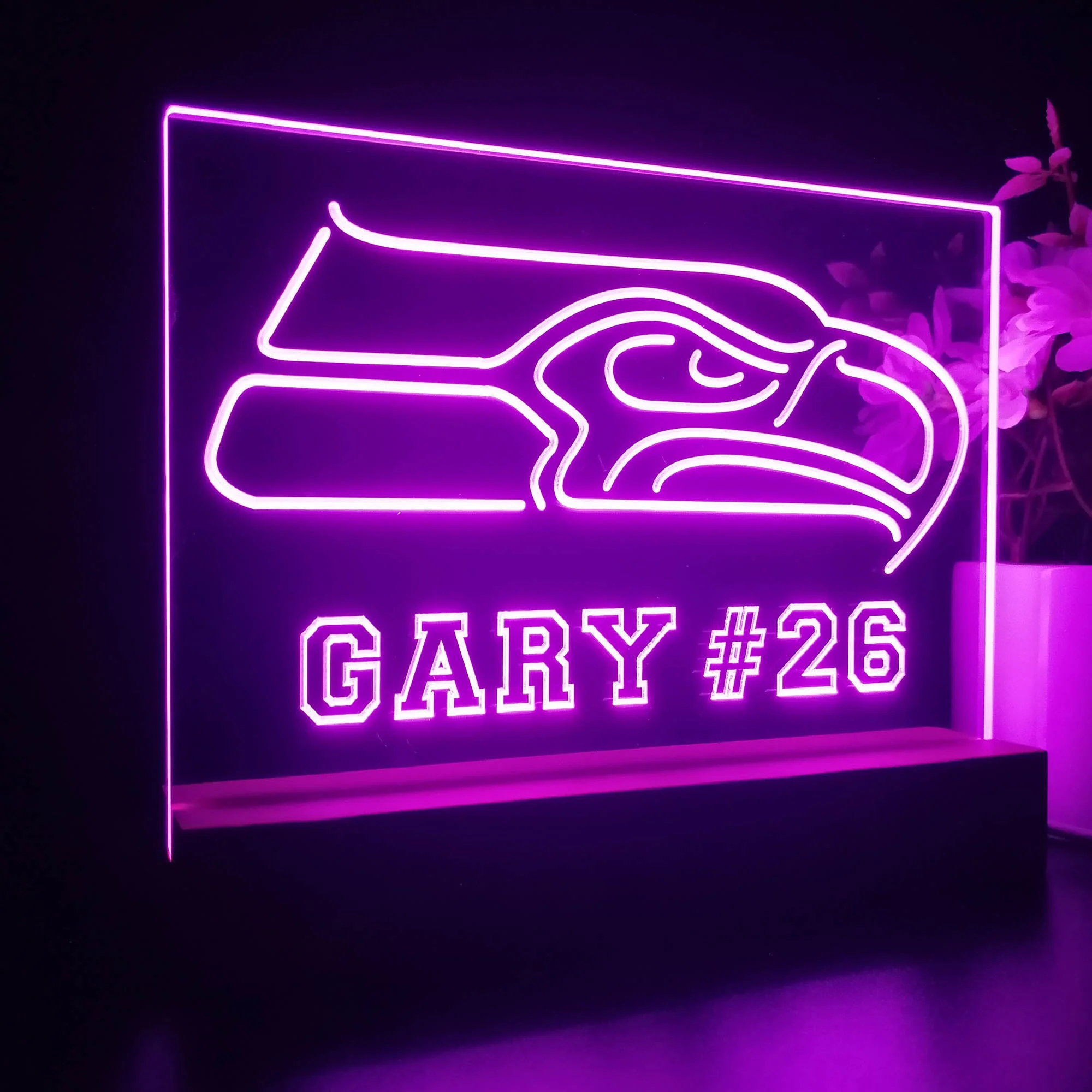 Personalized Seattle Seahawks Souvenir Neon LED Night Light Sign - Image 5