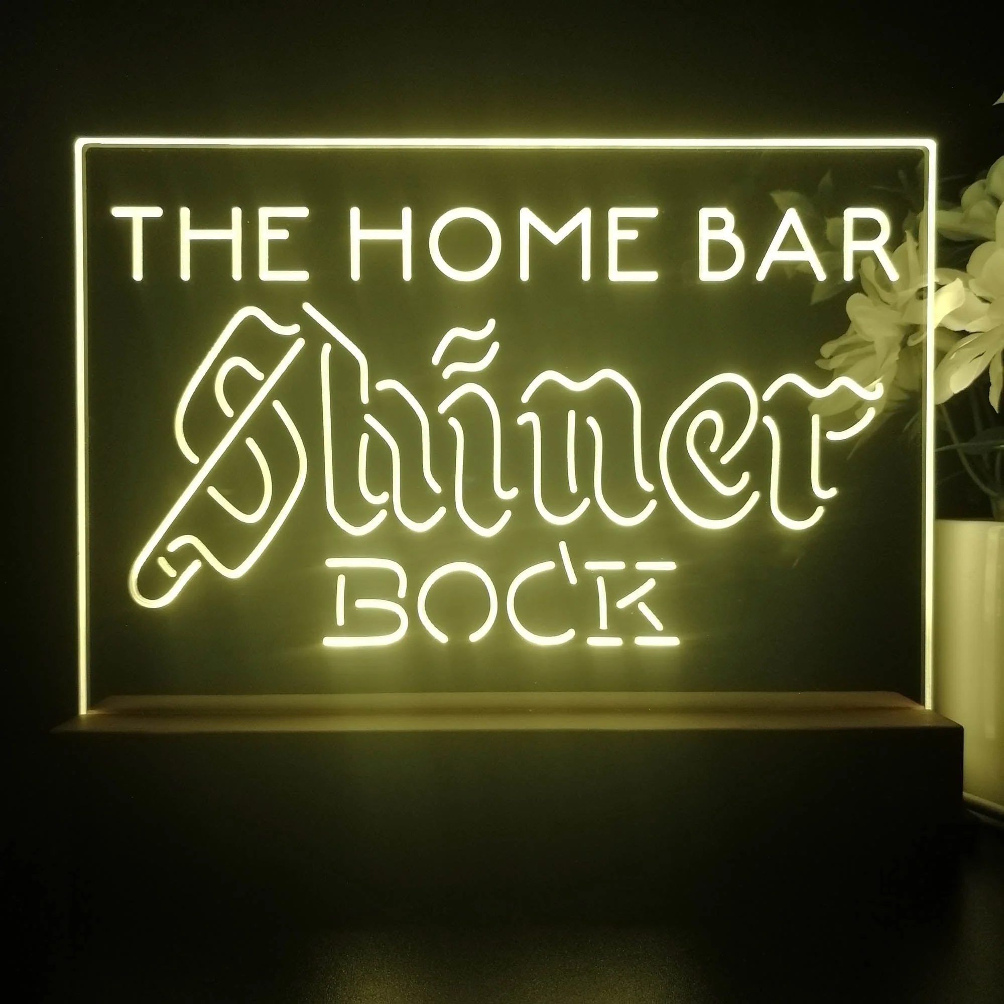 Personalized Shiner Bock Souvenir Neon LED Night Light Sign - Image 4