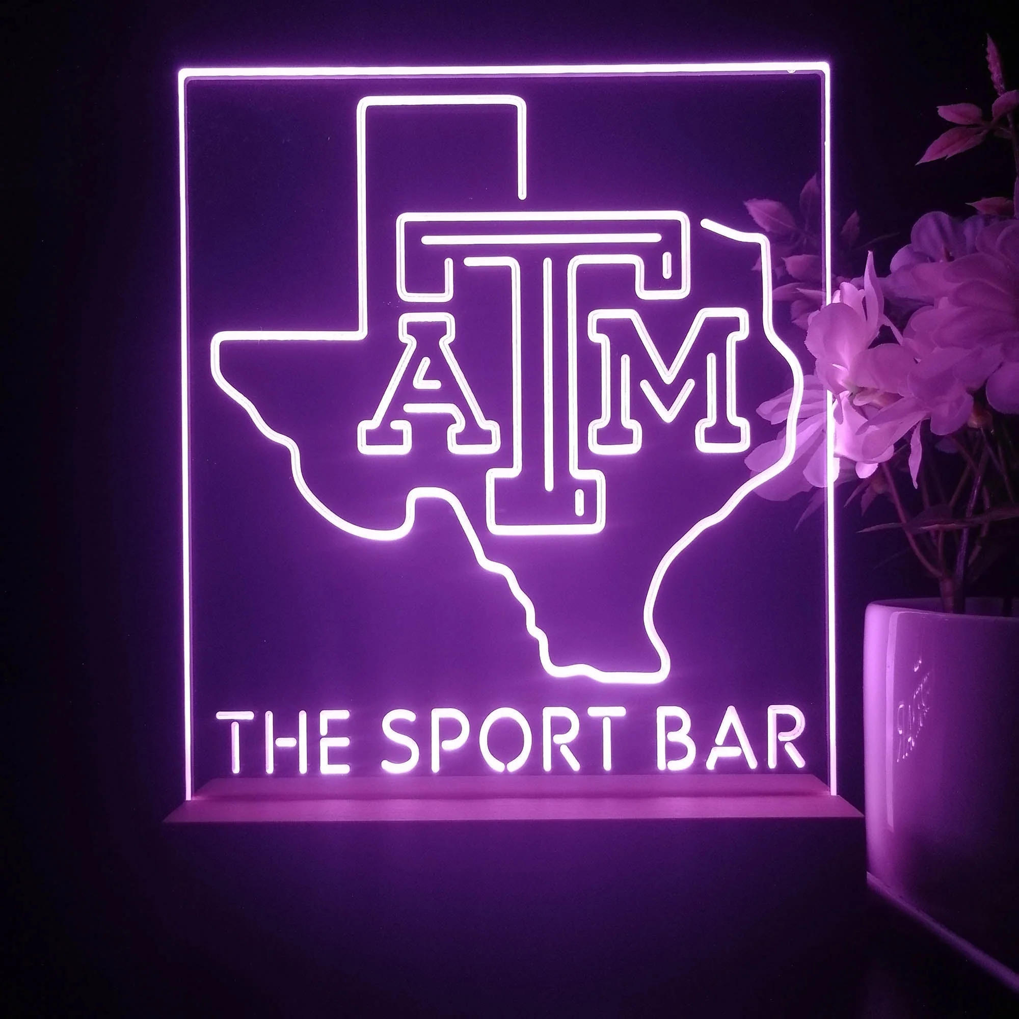 Personalized Texas A&M Aggies Souvenir Neon LED Night Light Sign - Image 4