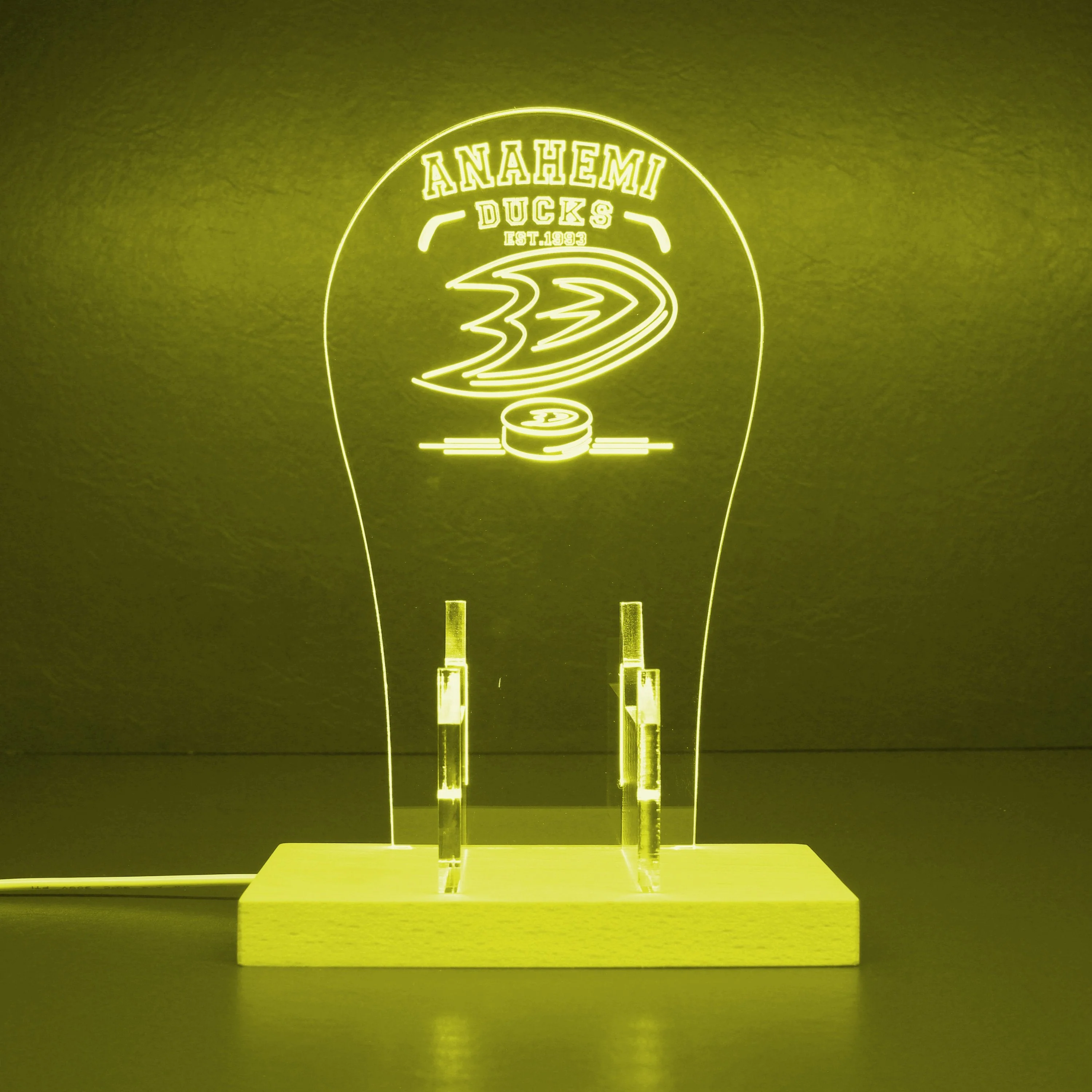 Custom Your Sport Team Anahemi Ducks Est. 1993 RGB LED Gaming Headset Controller Stand - Image 4