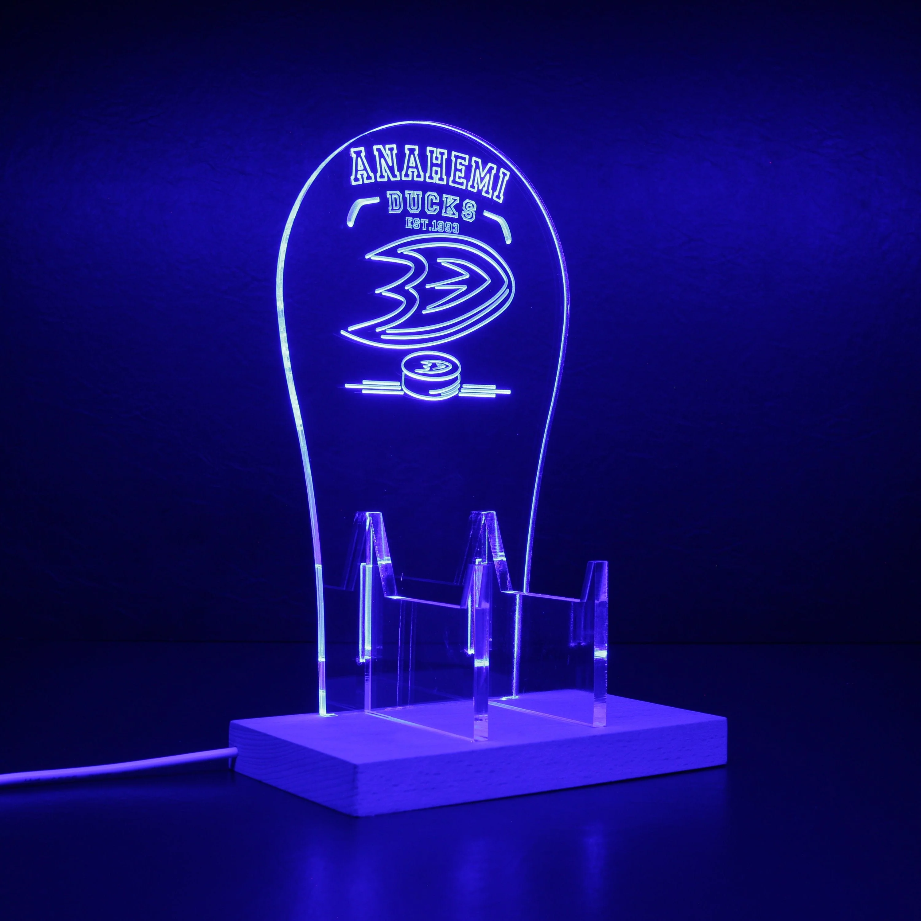 Custom Your Sport Team Anahemi Ducks Est. 1993 RGB LED Gaming Headset Controller Stand - Image 7