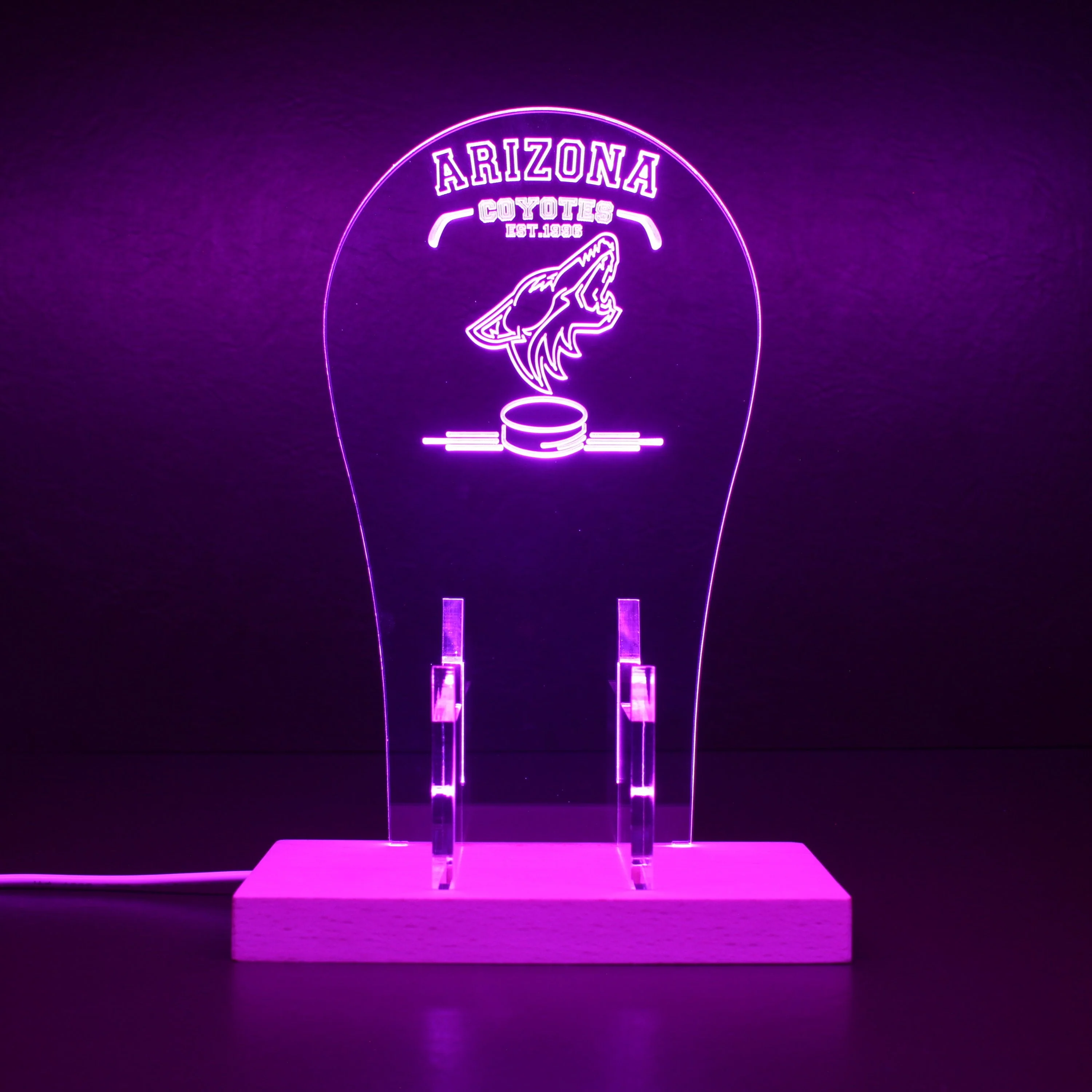 Custom Your Sport Team Arizona Coyotes Est. 1996 RGB LED Gaming Headset Controller Stand - Image 3